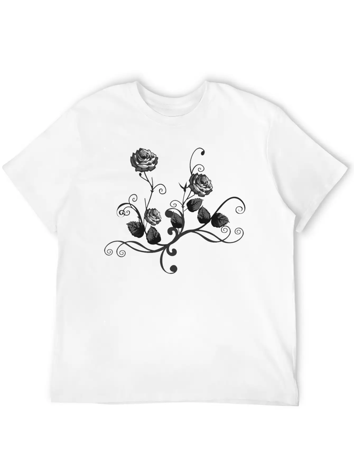 Rose Floral Flourish 6 Modern Fit Casual T-Shirt – Clean And Versatile Design