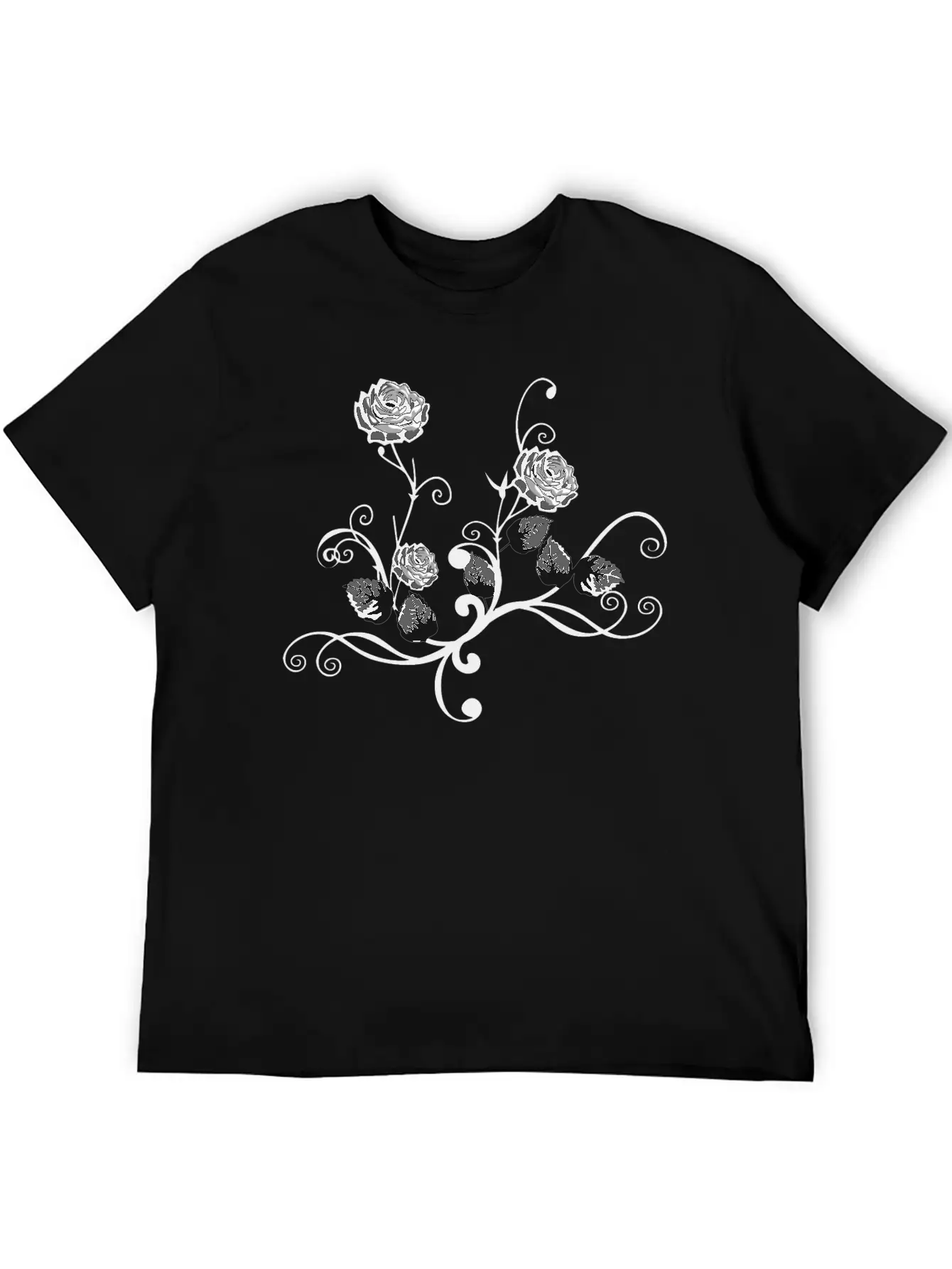 Rose Floral Flourish 6 Modern Fit Casual T-Shirt – Clean And Versatile Design