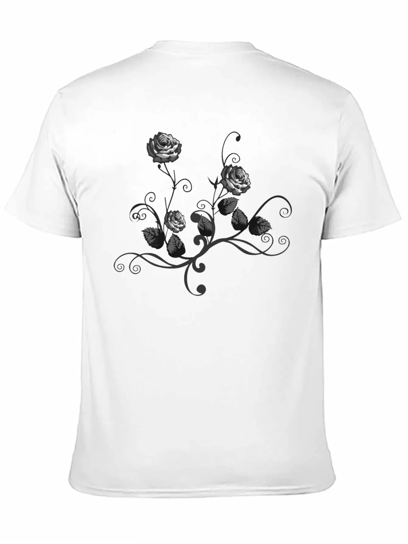 Rose Floral Flourish 6 Modern Fit Casual T-Shirt – Clean And Versatile Design