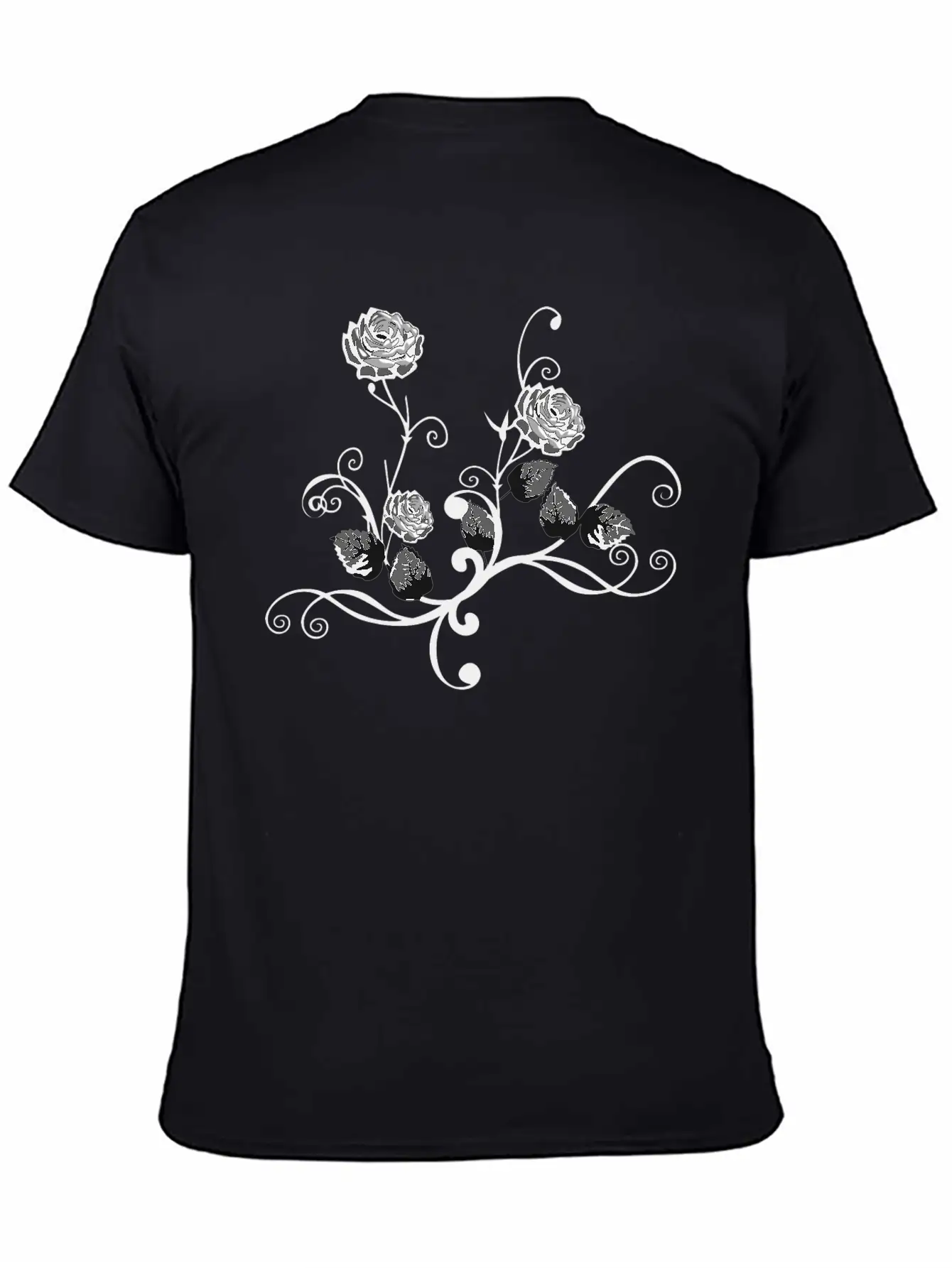 Rose Floral Flourish 6 Modern Fit Casual T-Shirt – Clean And Versatile Design