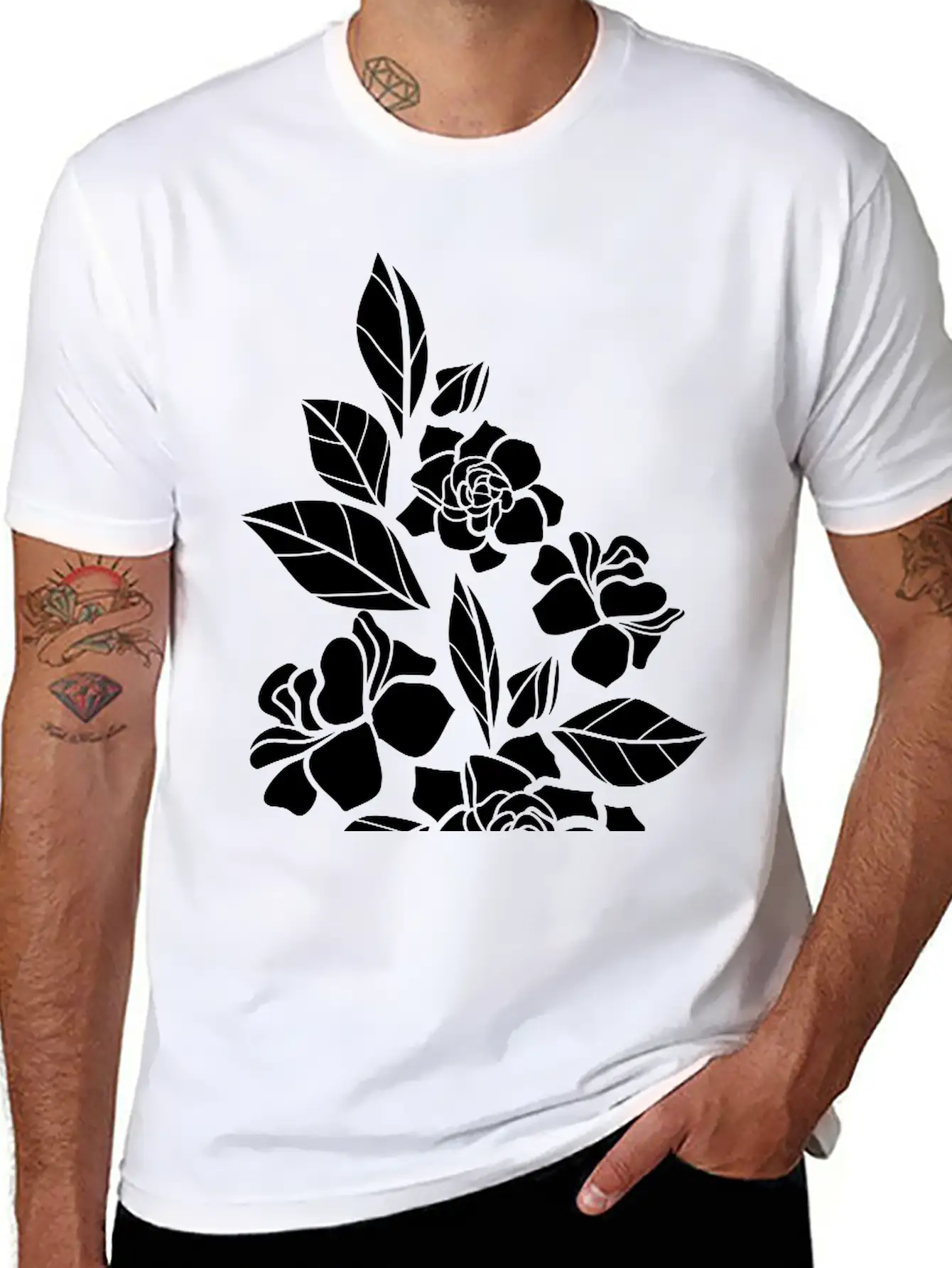 Rose Floral Relaxed Everyday Tee – Lightweight And Durable Cotton