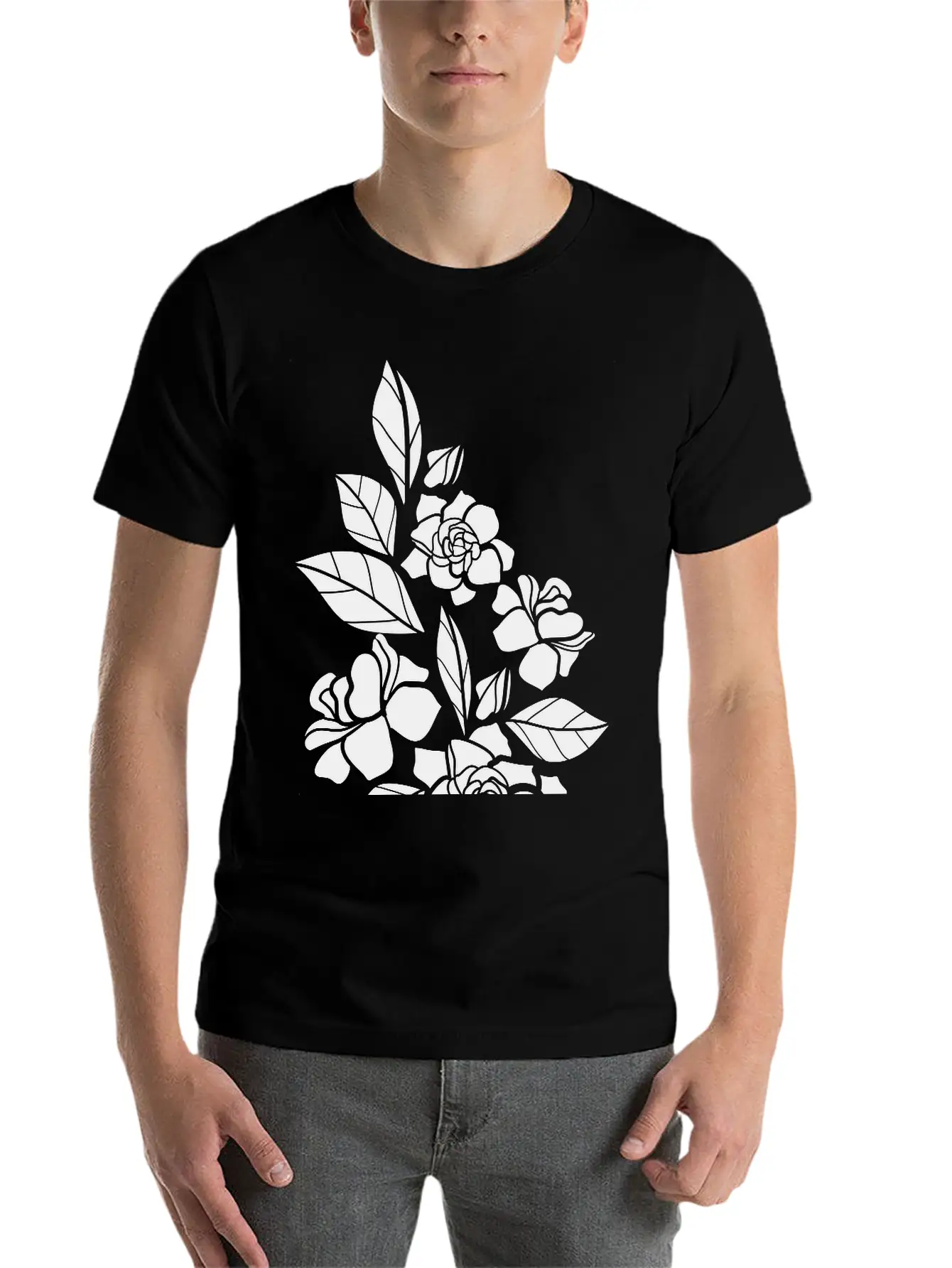 Rose Floral Relaxed Everyday Tee – Lightweight And Durable Cotton