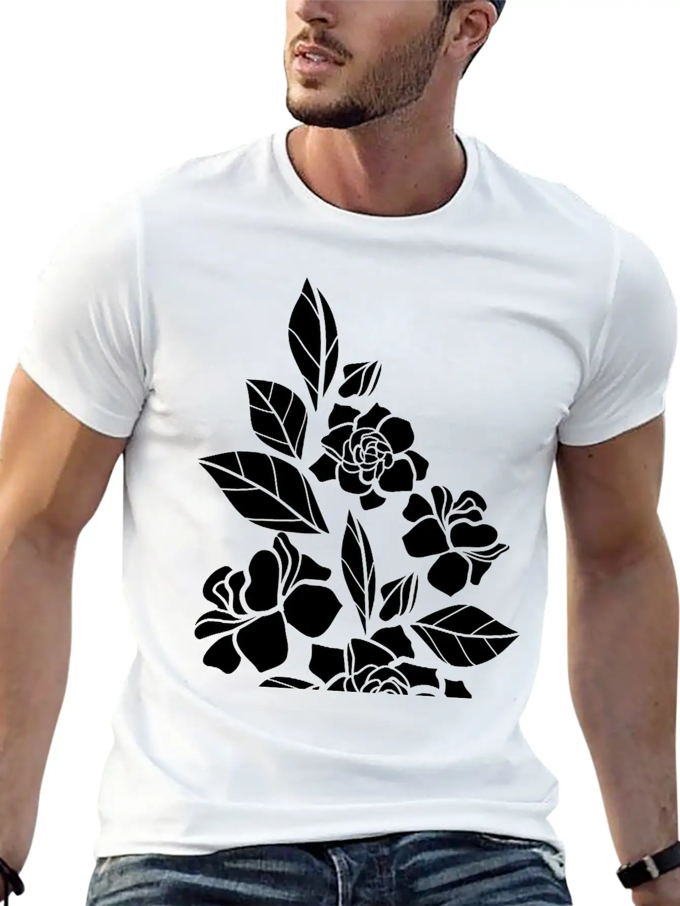 Rose Floral Relaxed Everyday Tee – Lightweight And Durable Cotton