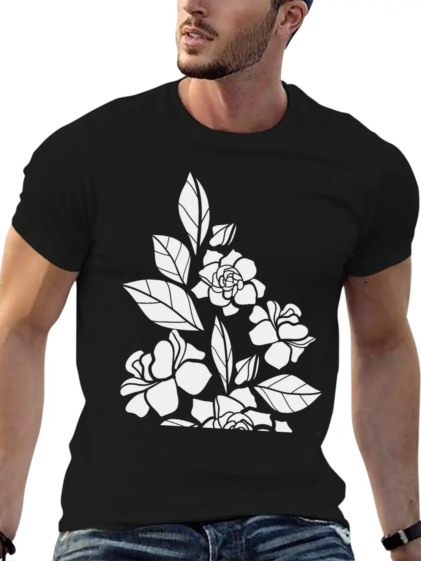 Rose Floral Relaxed Everyday Tee – Lightweight And Durable Cotton