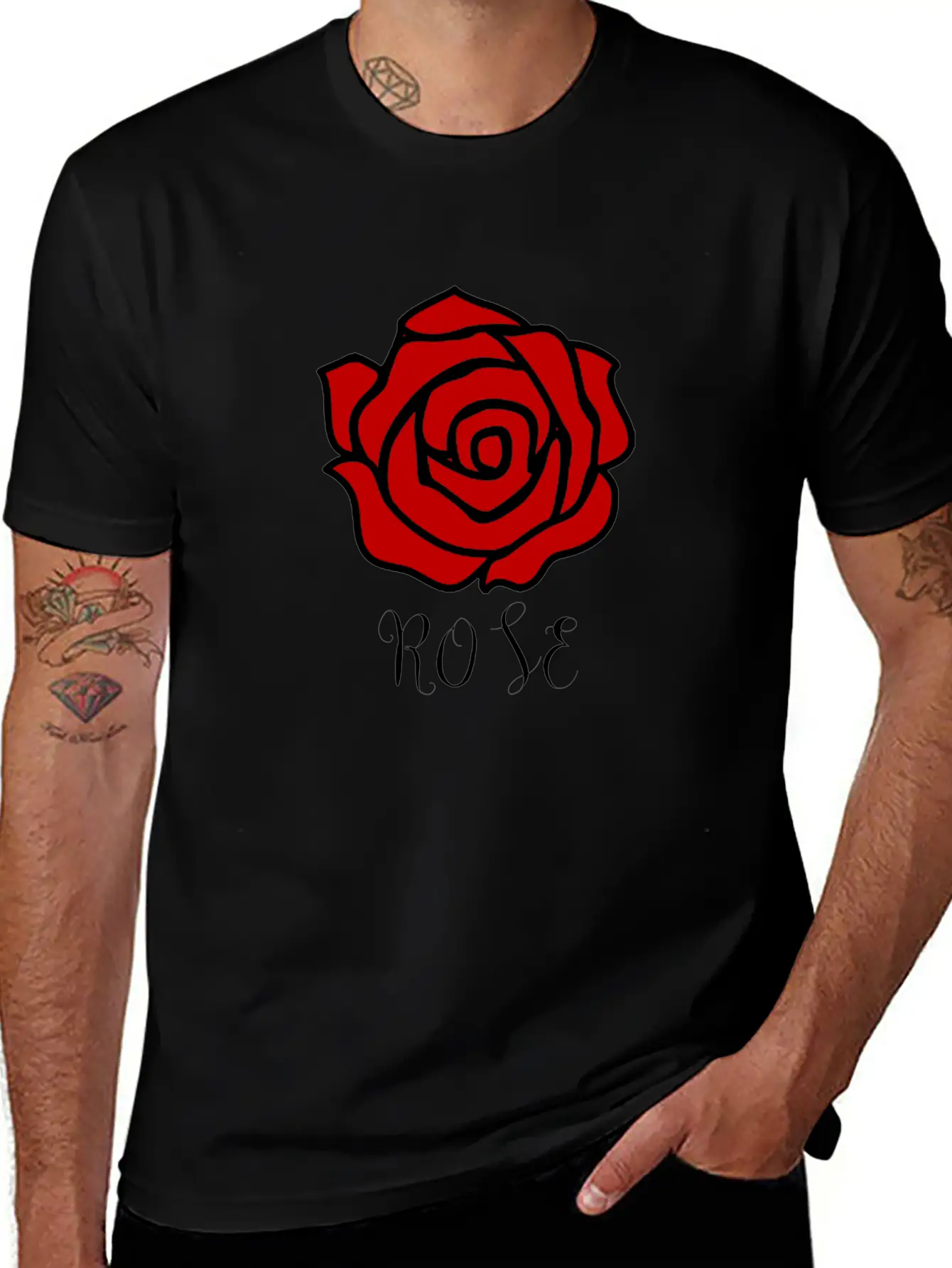 Rose Flower Cute T-Shirt Red Modern Relaxed Everyday Tee – Lightweight And Durable Cotton