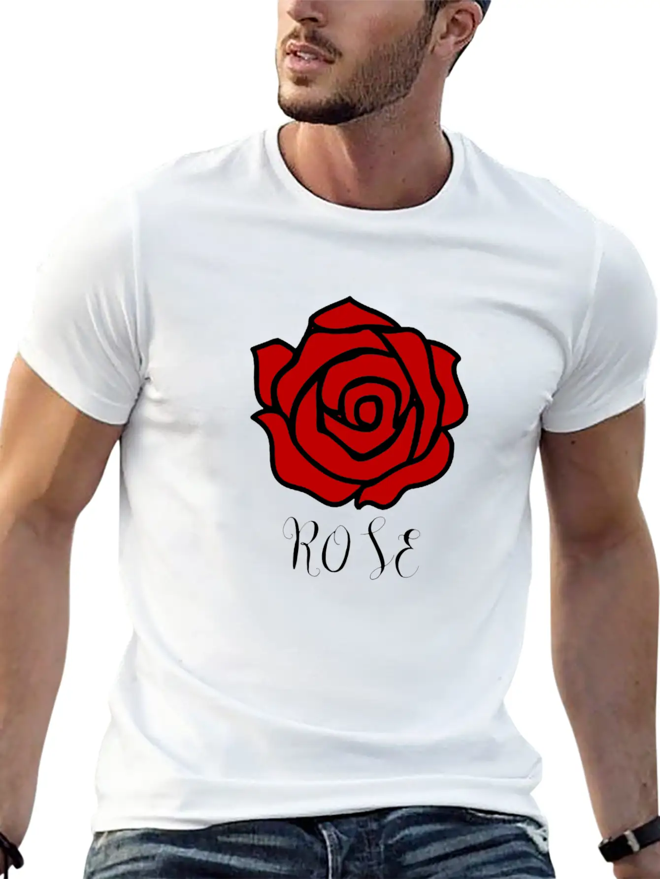 Rose Flower Cute T-Shirt Red Modern Relaxed Everyday Tee – Lightweight And Durable Cotton