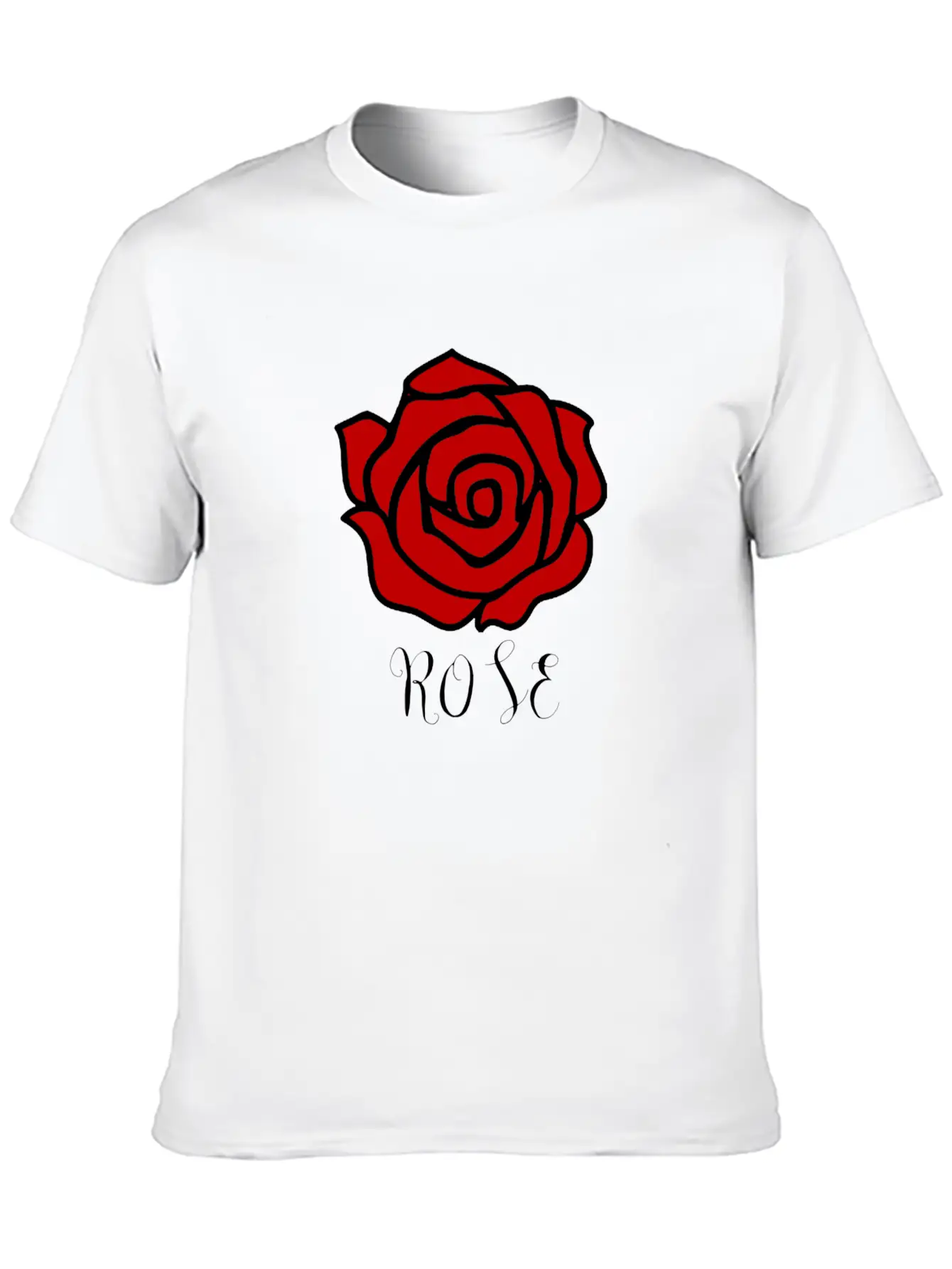 Rose Flower Cute T-Shirt Red Modern Relaxed Everyday Tee – Lightweight And Durable Cotton