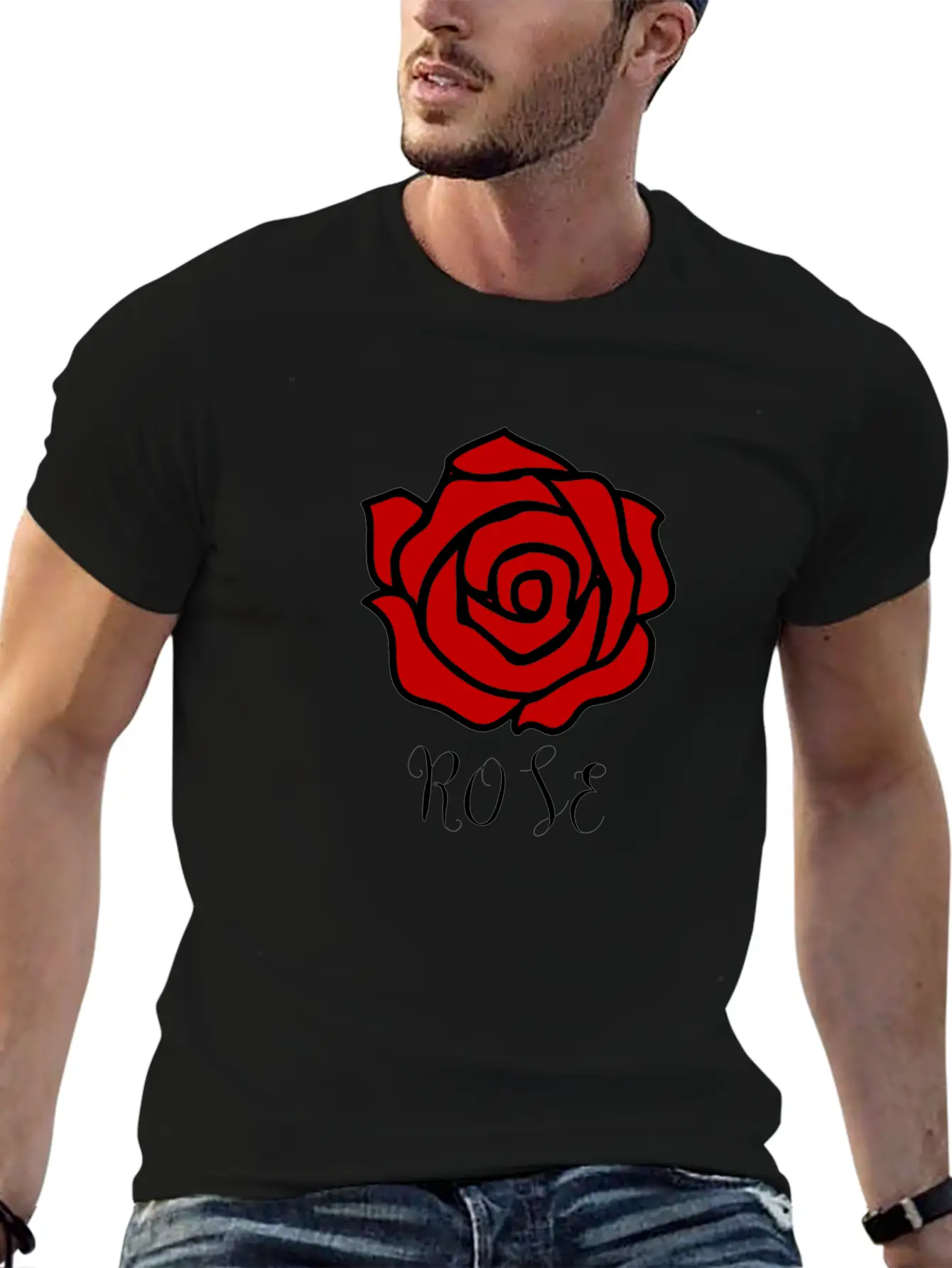 Rose Flower Cute T-Shirt Red Modern Relaxed Everyday Tee – Lightweight And Durable Cotton
