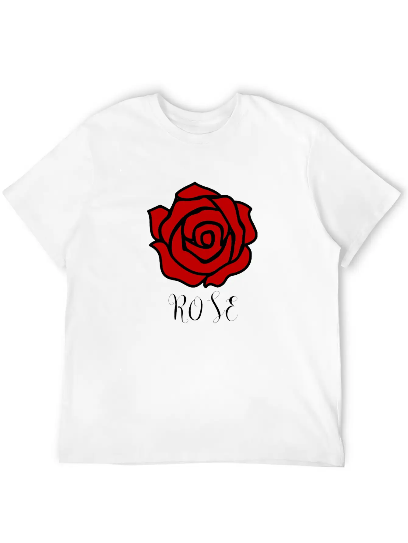 Rose Flower Cute T-Shirt Red Modern Relaxed Everyday Tee – Lightweight And Durable Cotton