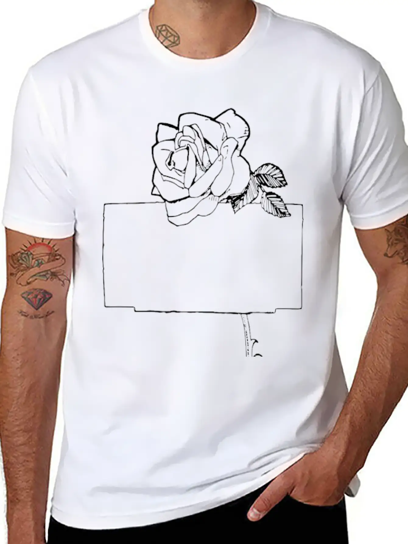 Rose Frame Essential Cotton Tee For Daily Outfits – Unisex Style