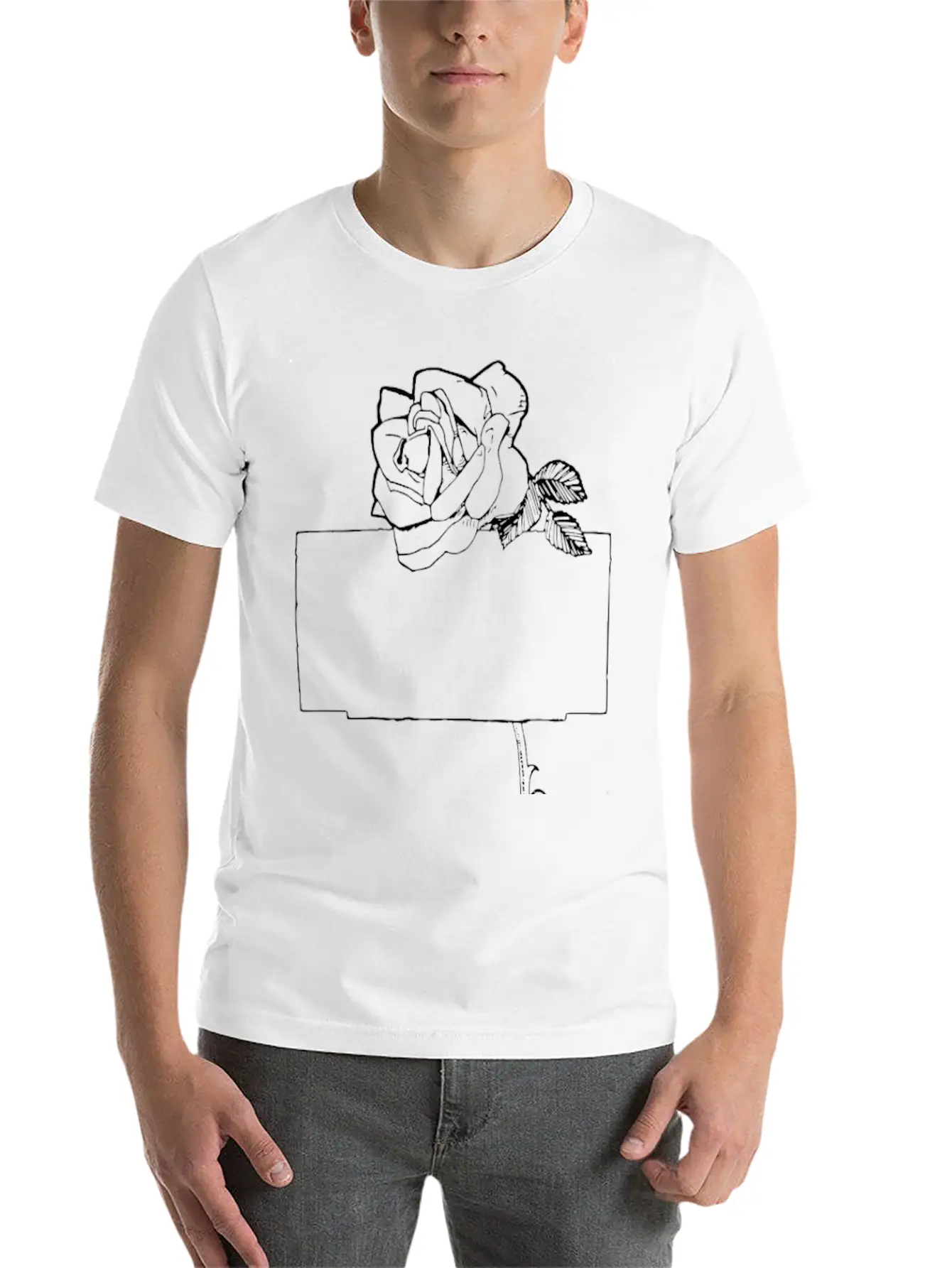 Rose Frame Essential Cotton Tee For Daily Outfits – Unisex Style