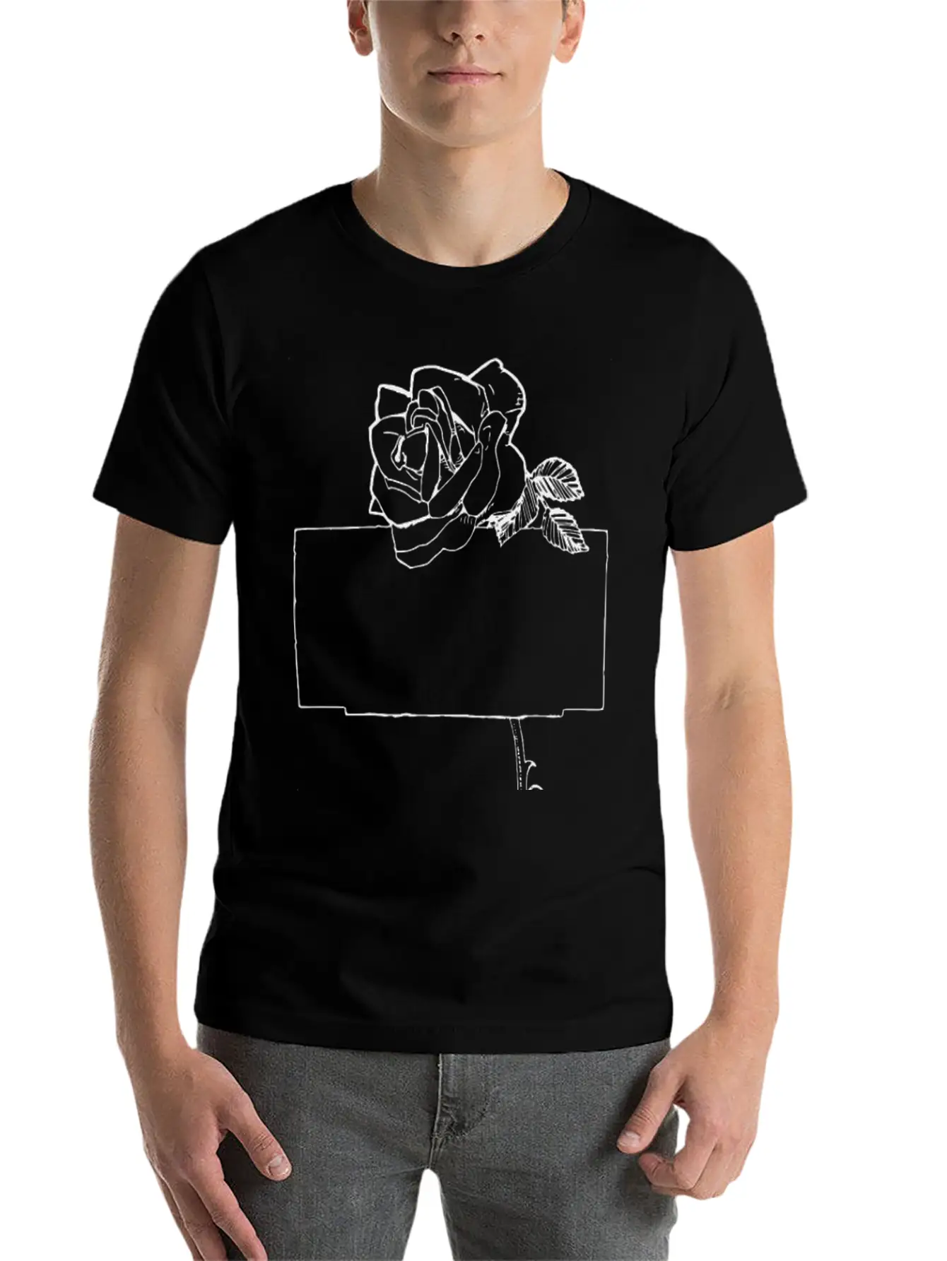 Rose Frame Essential Cotton Tee For Daily Outfits – Unisex Style