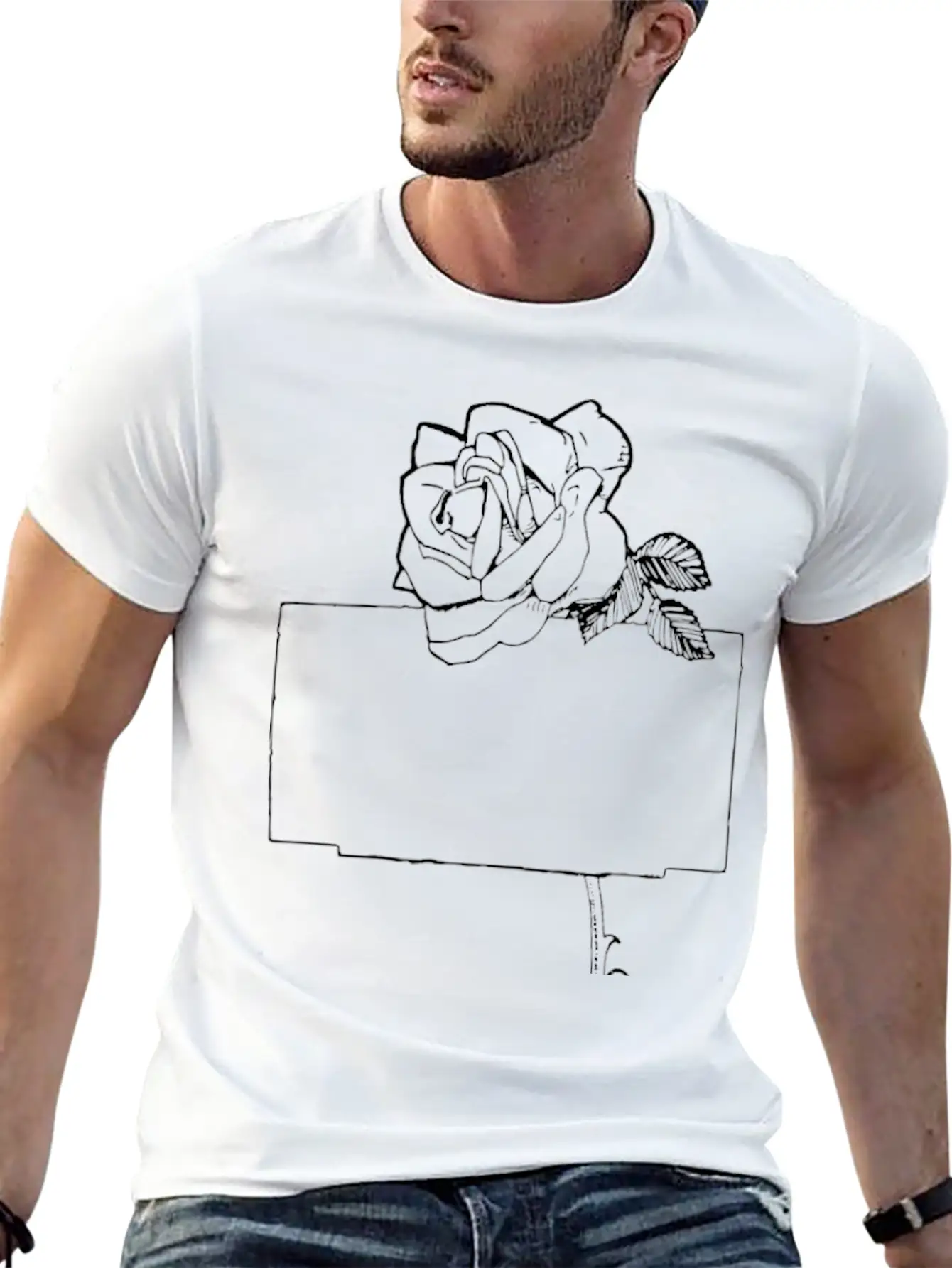 Rose Frame Essential Cotton Tee For Daily Outfits – Unisex Style