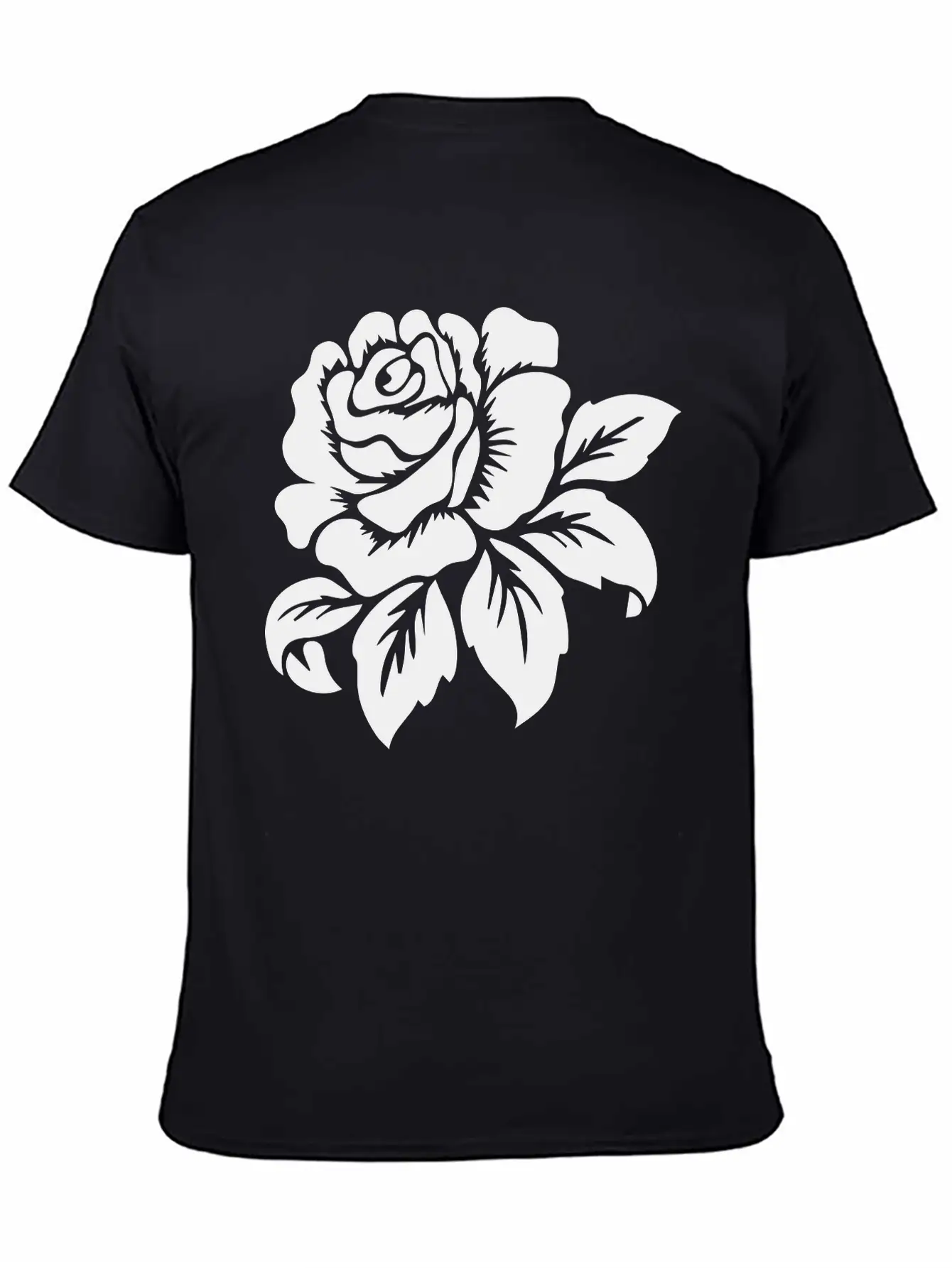 Rose Motif Modern Fit Casual T-Shirt – Clean And Versatile Design