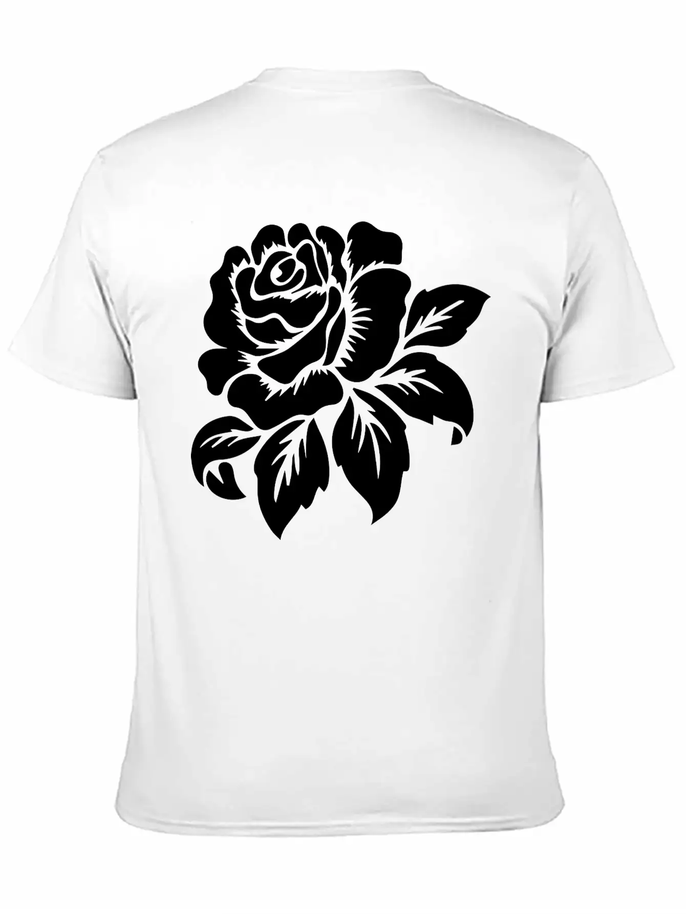 Rose Motif Modern Fit Casual T-Shirt – Clean And Versatile Design
