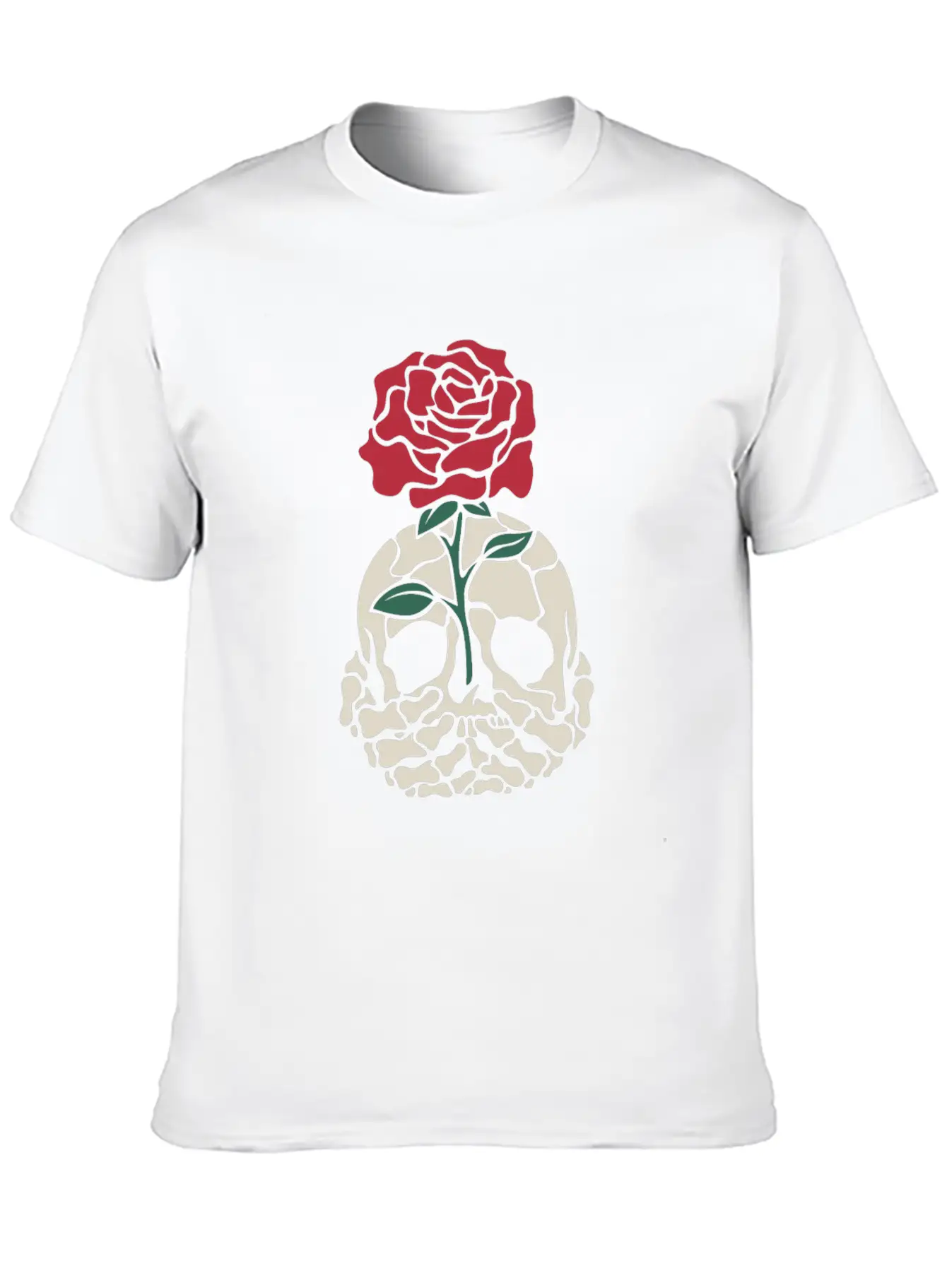 Rose Skull Classic Fit Graphic Tee For Daily Comfort – Unisex Cotton Shirt