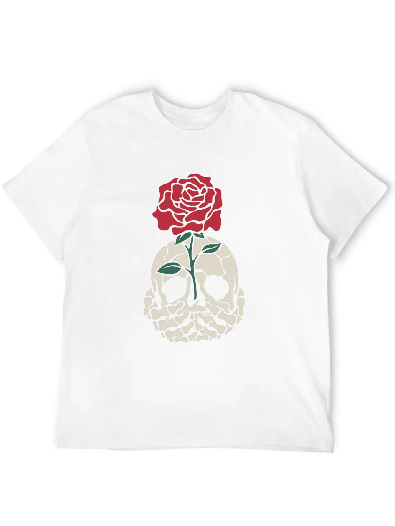 Rose Skull Classic Fit Graphic Tee For Daily Comfort – Unisex Cotton Shirt
