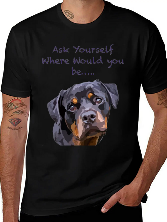Rottweiler Dog Hand Drawn Digital Art Adorable Unisex Casual T-Shirt – Clean Design For Daily Comfort