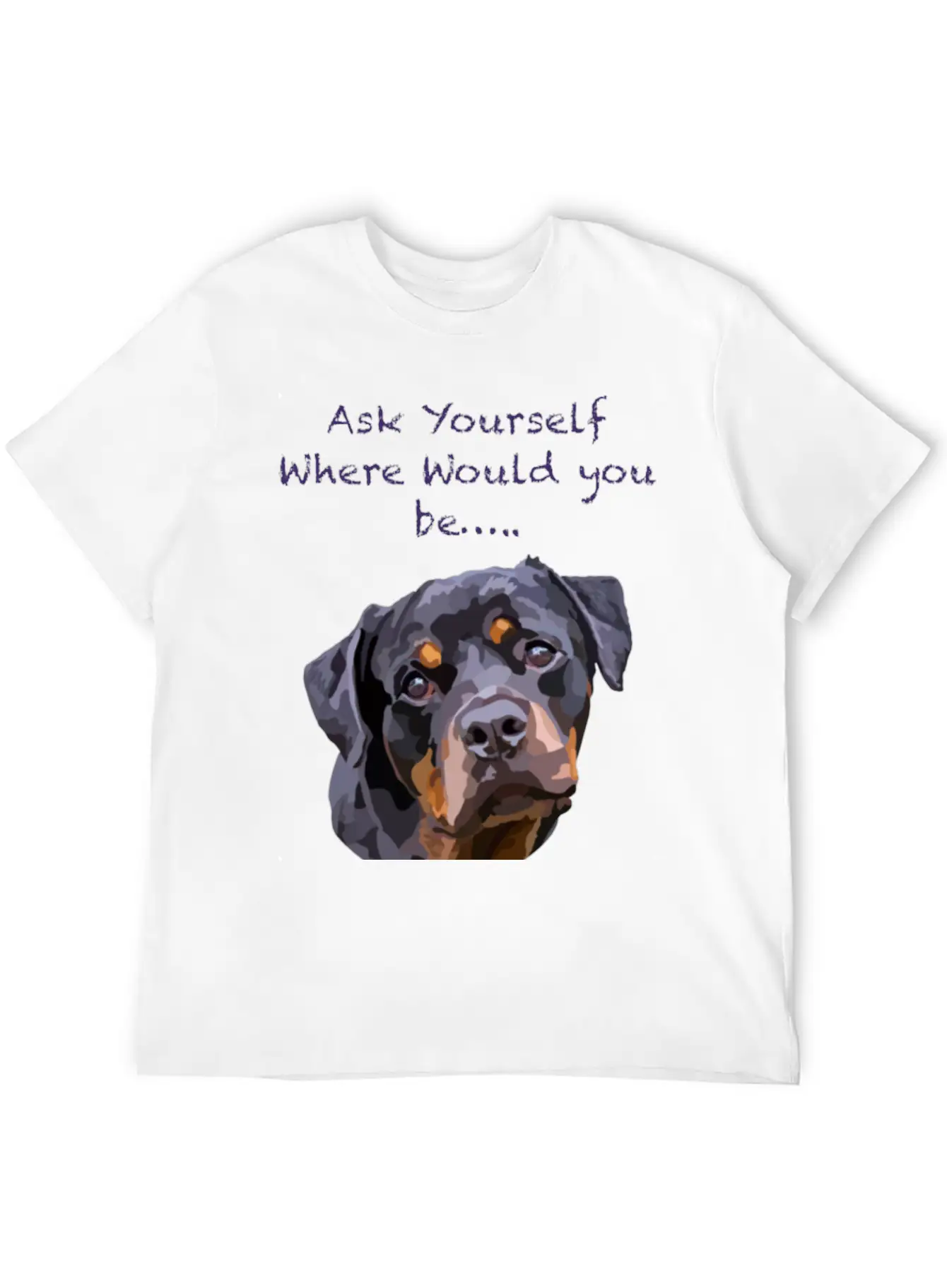 Rottweiler Dog Hand Drawn Digital Art Adorable Unisex Casual T-Shirt – Clean Design For Daily Comfort