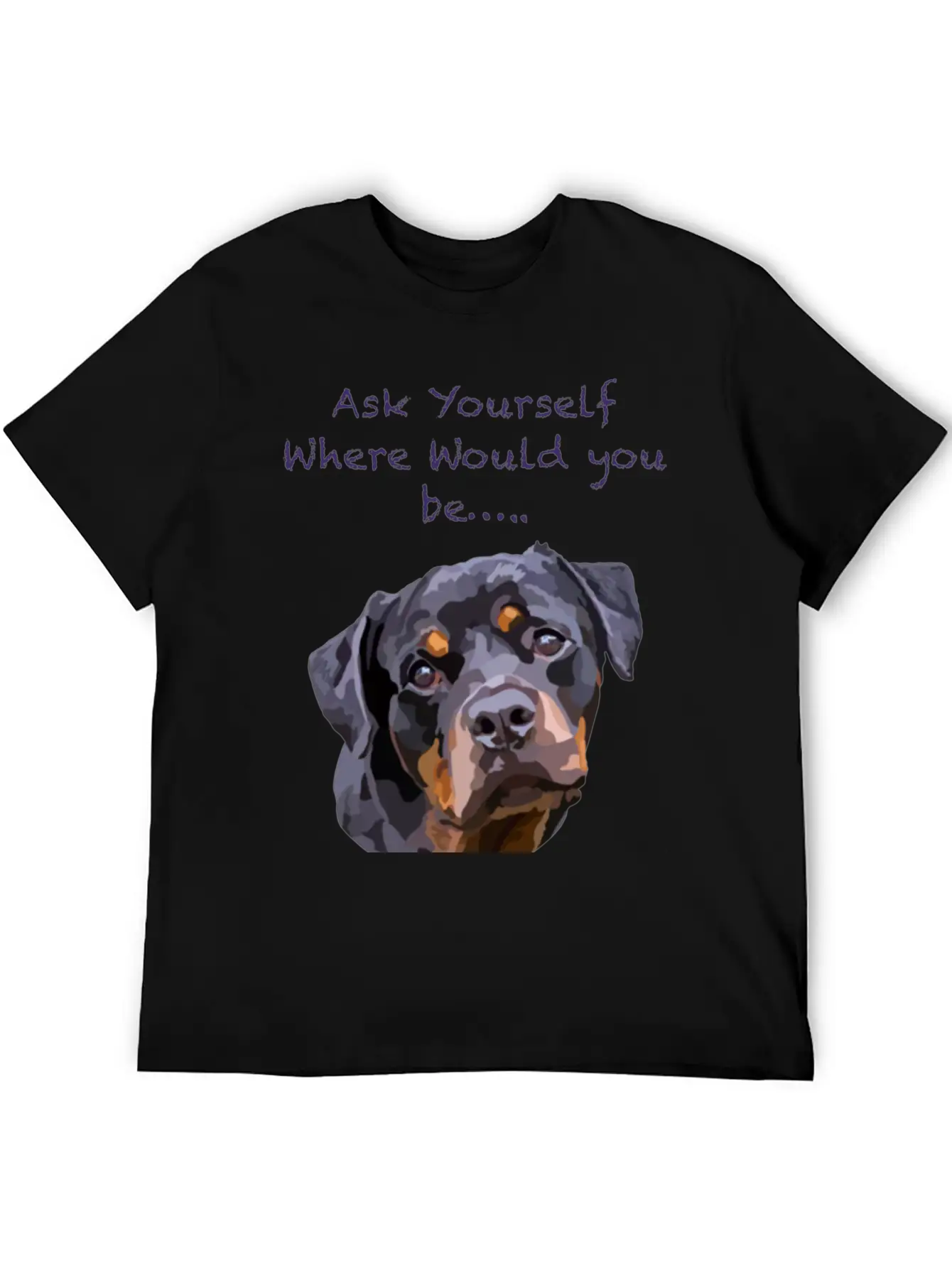 Rottweiler Dog Hand Drawn Digital Art Adorable Unisex Casual T-Shirt – Clean Design For Daily Comfort