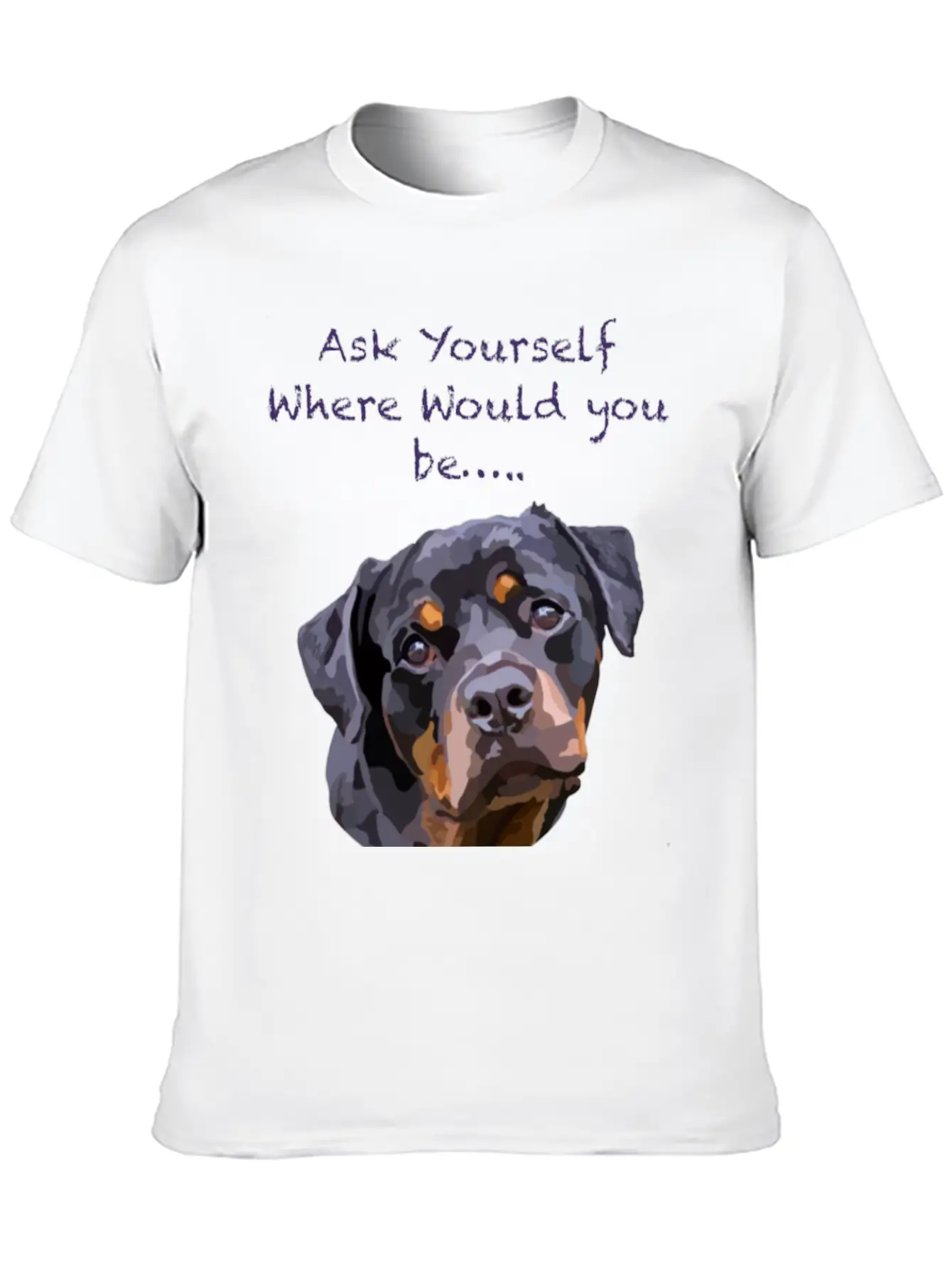 Rottweiler Dog Hand Drawn Digital Art Adorable Unisex Casual T-Shirt – Clean Design For Daily Comfort