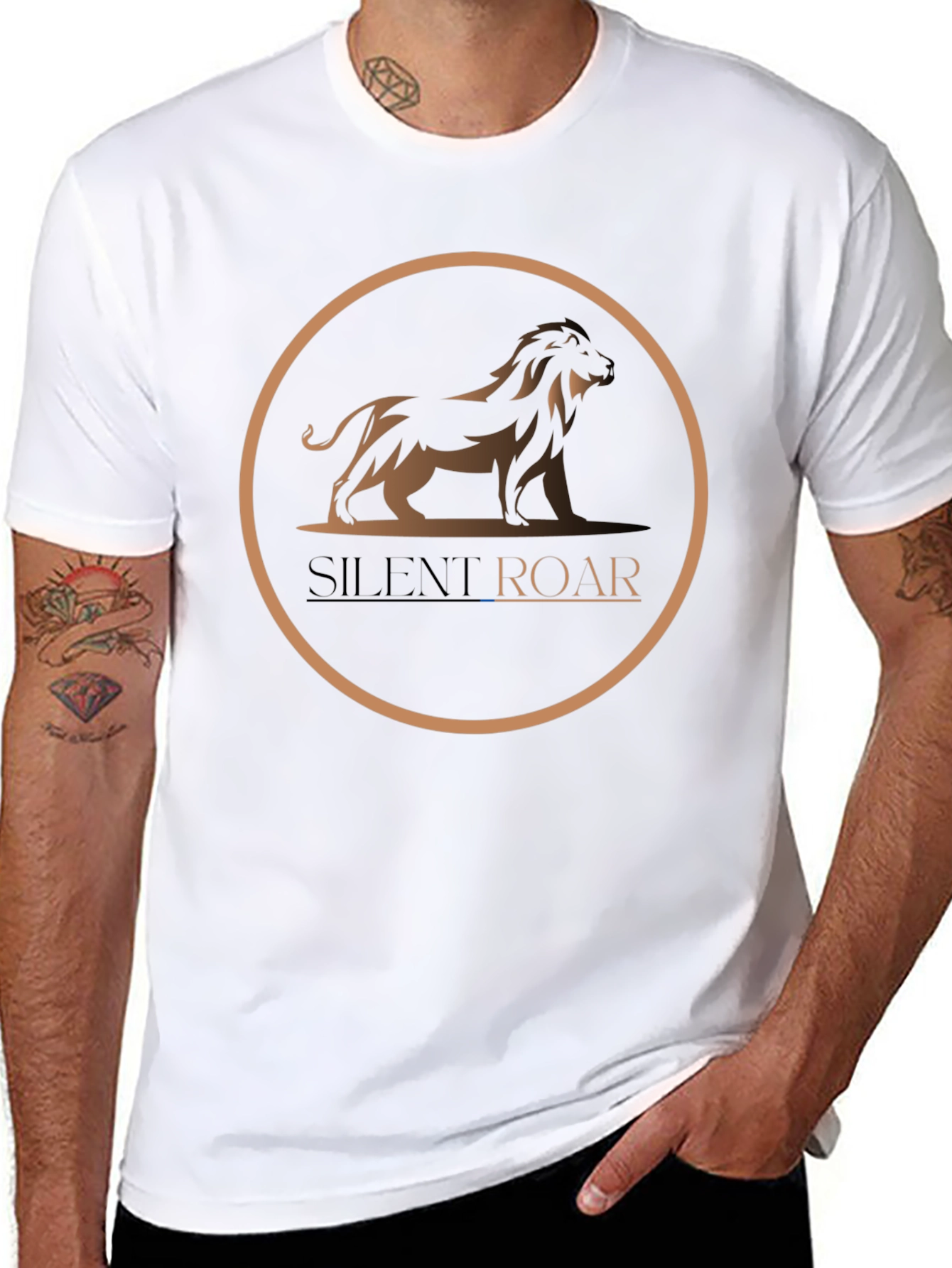 Silent Roar Graphic Tee - Modern Lion Design