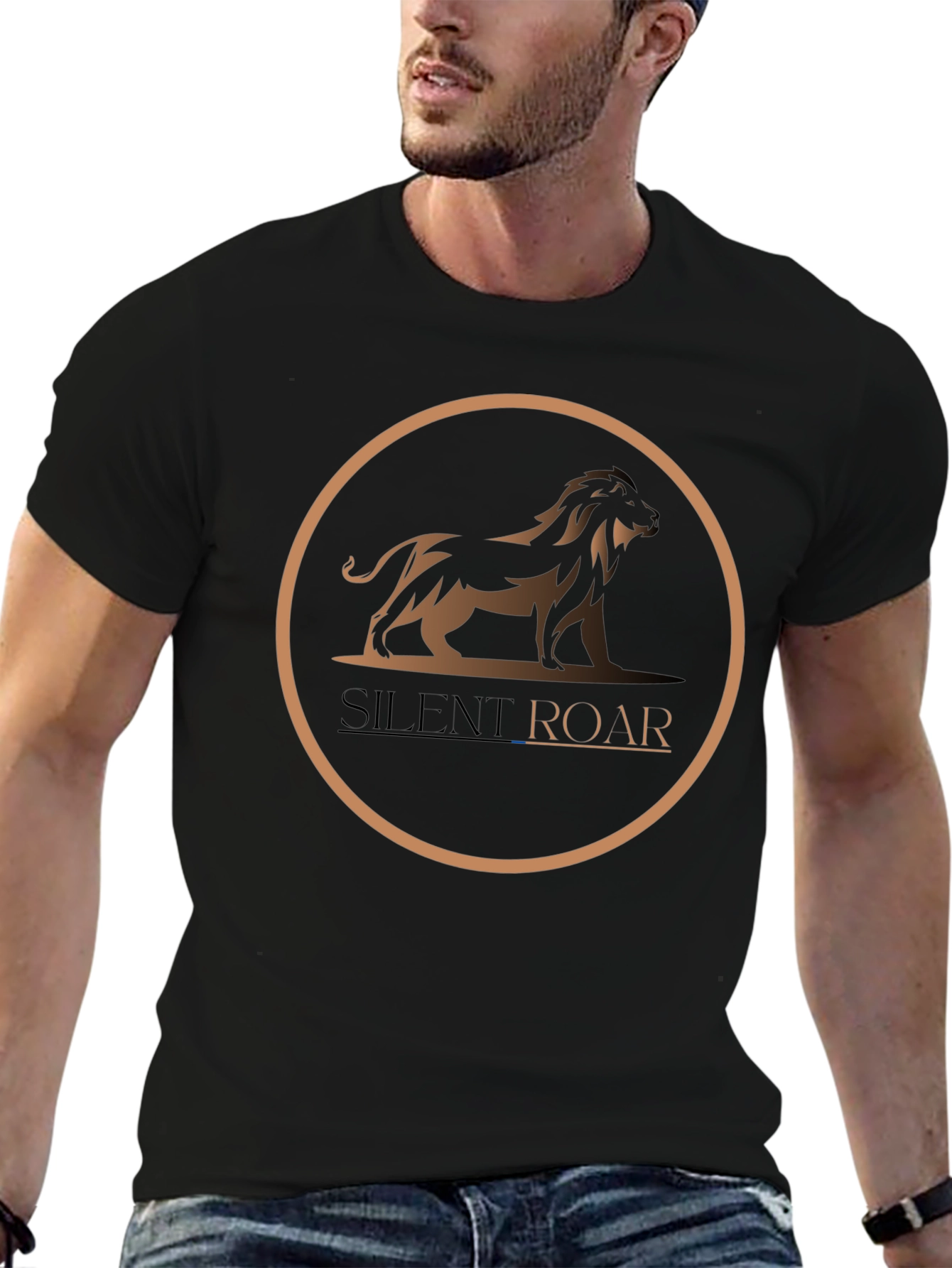Silent Roar Graphic Tee - Modern Lion Design