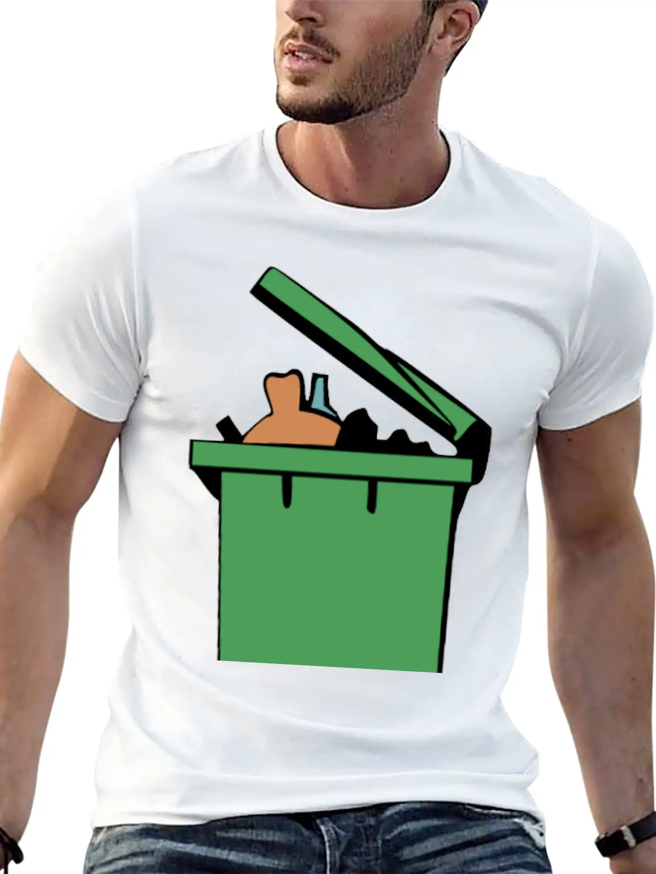Rubbish Bin Colour Lightweight Cotton T-Shirt – Daily Comfort Graphic Shirt