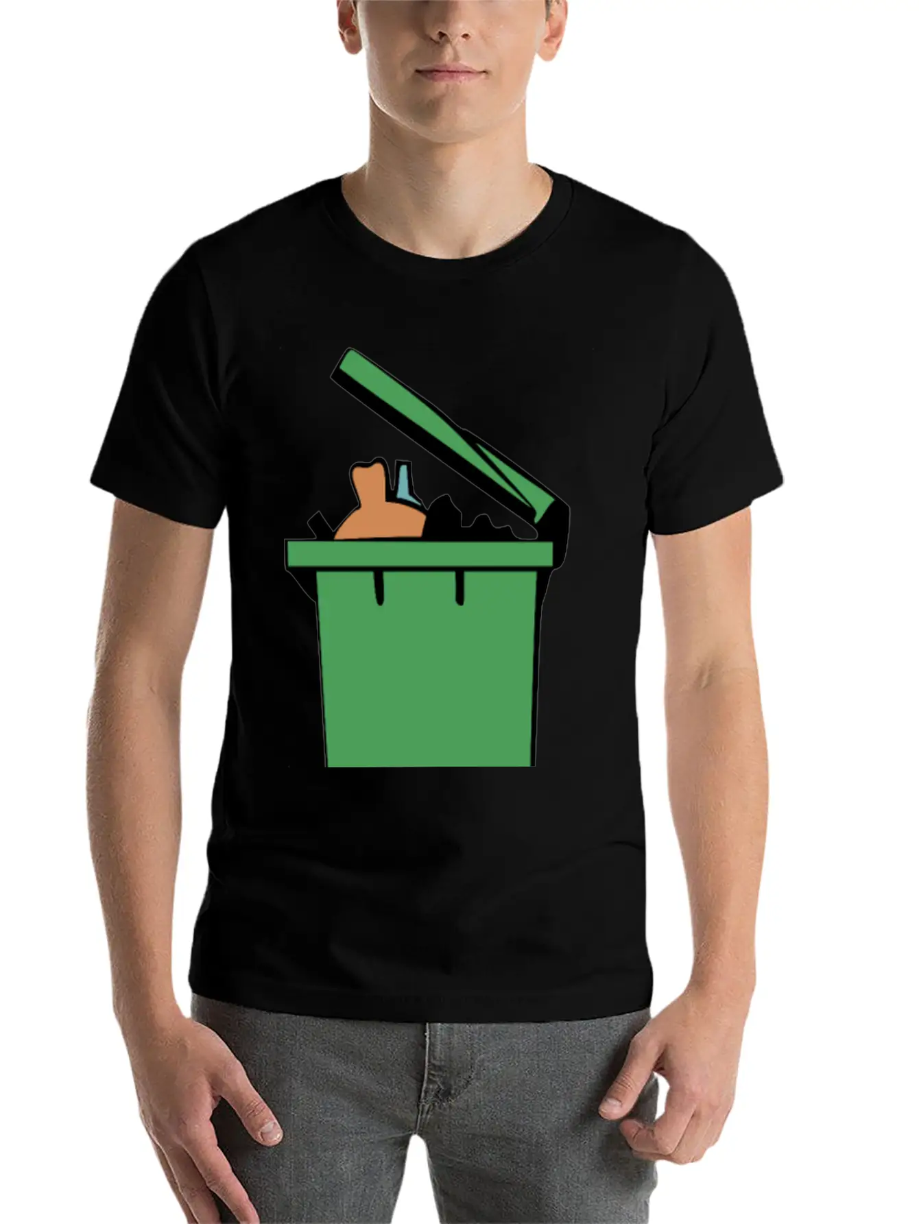Rubbish Bin Colour Lightweight Cotton T-Shirt – Daily Comfort Graphic Shirt