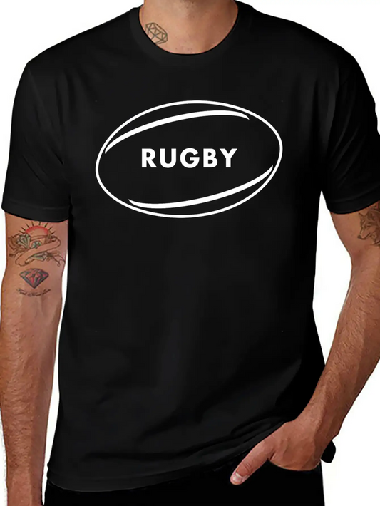 RUGBY Classic Fit Graphic Tee For Daily Comfort – Unisex Cotton Shirt