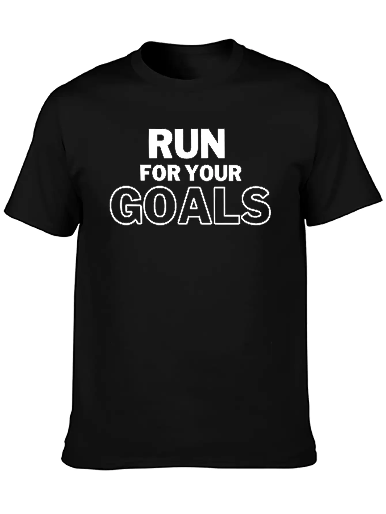 Run For Your Goals Motivational Quote Lightweight Cotton T-Shirt – Daily Comfort Graphic Shirt