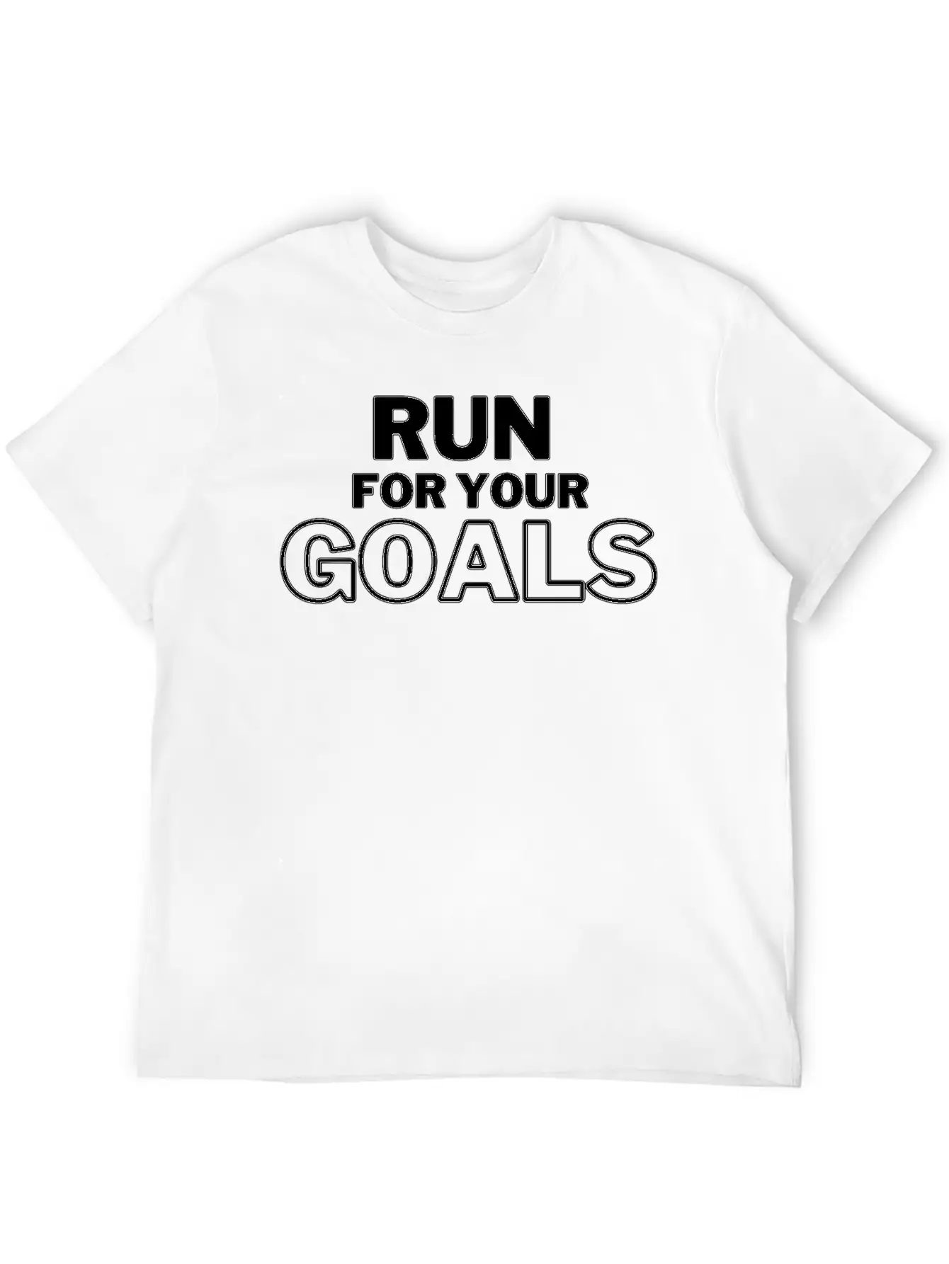 Run For Your Goals Motivational Quote Lightweight Cotton T-Shirt – Daily Comfort Graphic Shirt