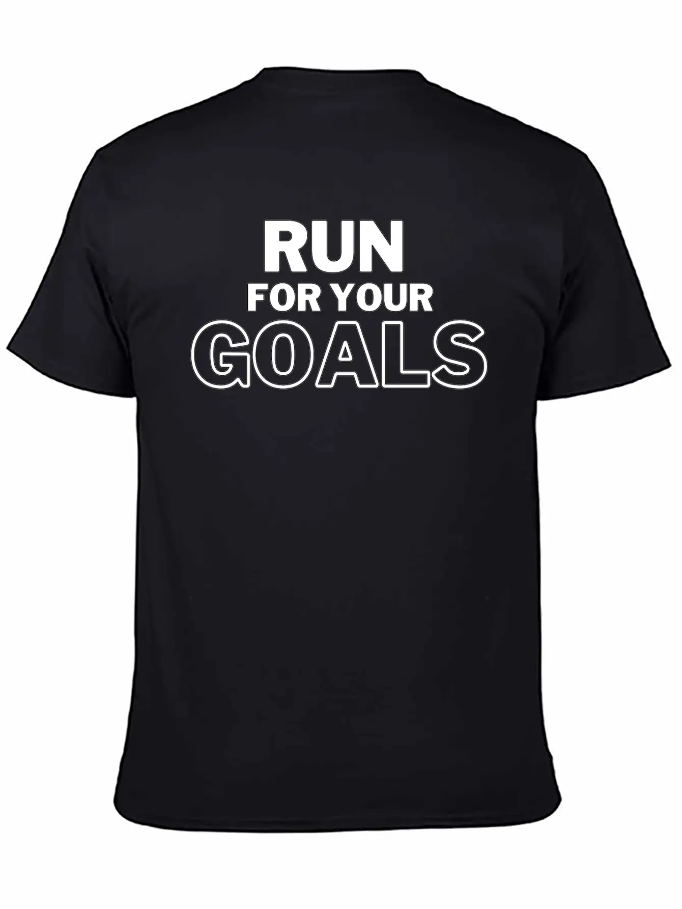 Run For Your Goals Motivational Quote Lightweight Cotton T-Shirt – Daily Comfort Graphic Shirt