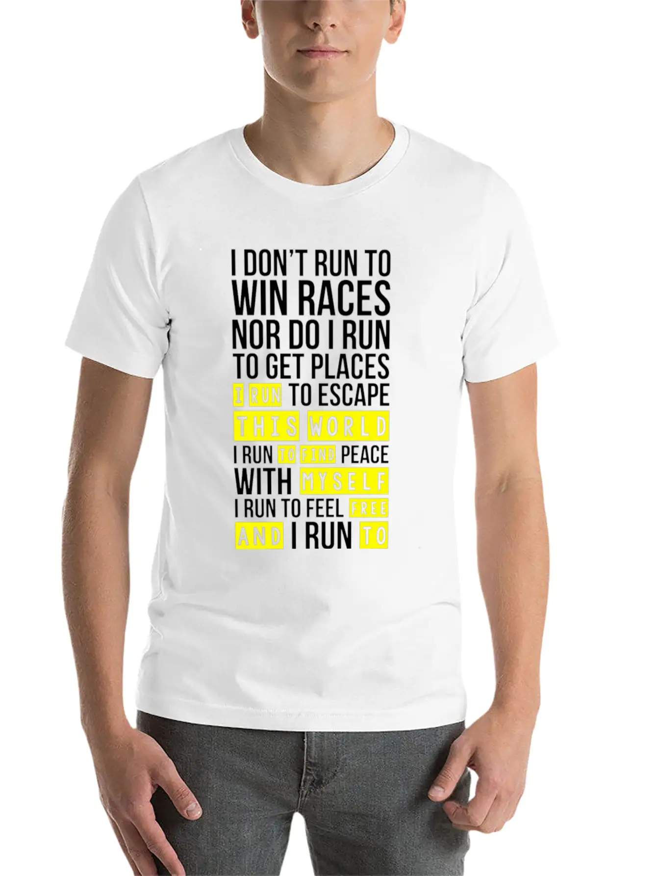 Run To Feel Strong Races Win Funny Shirt Essential Cotton Tee For Daily Outfits – Unisex Style