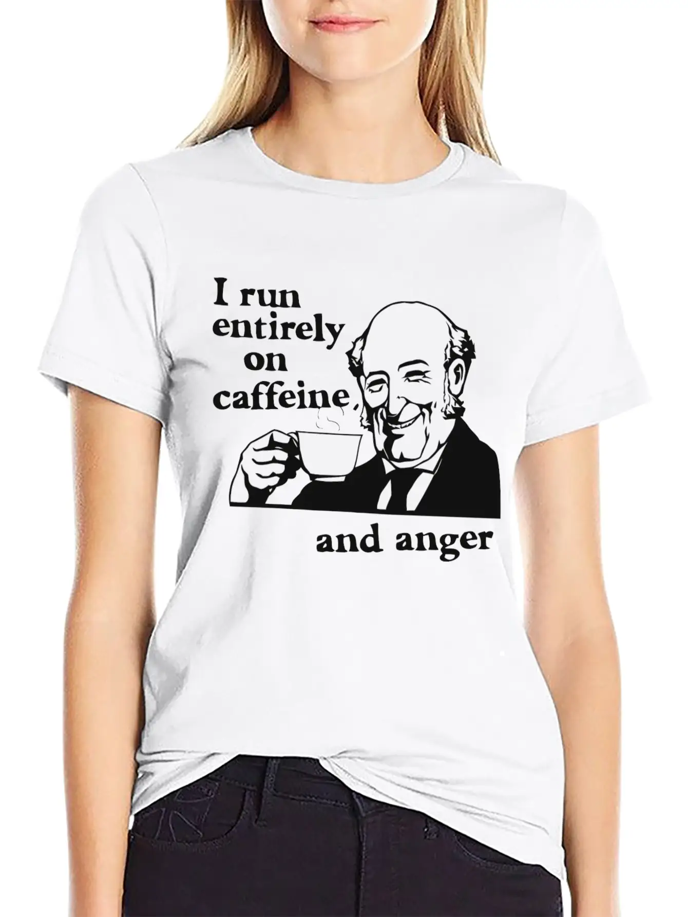 Running On Caffeine And Anger Essential Cotton Tee For Daily Outfits – Unisex Style