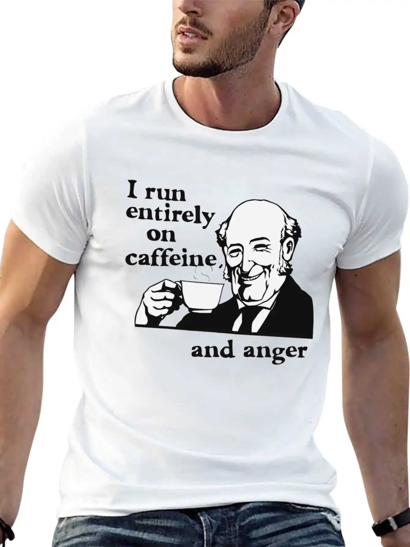 Running On Caffeine And Anger Essential Cotton Tee For Daily Outfits – Unisex Style