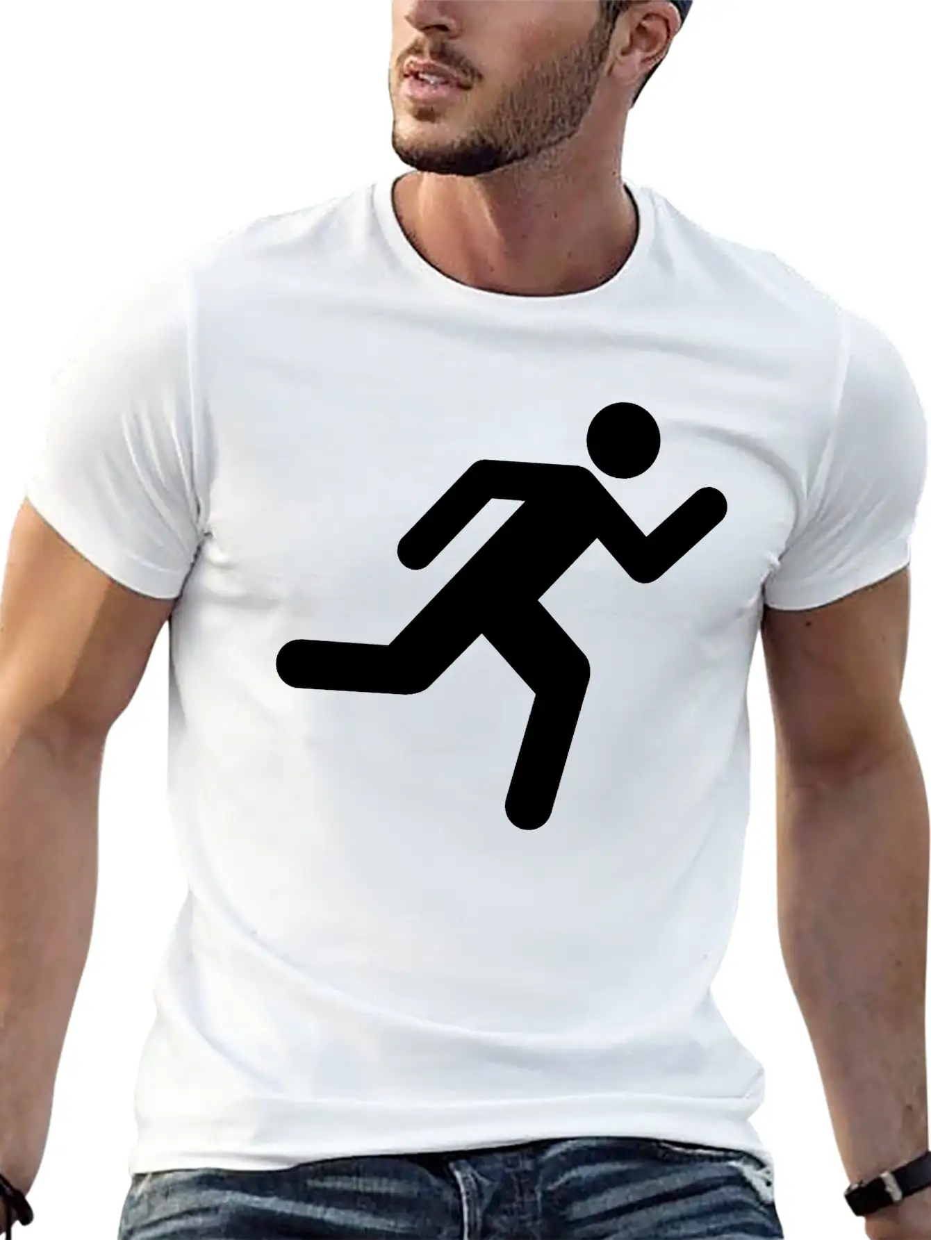 Running Person Essential Cotton Tee For Daily Outfits – Unisex Style