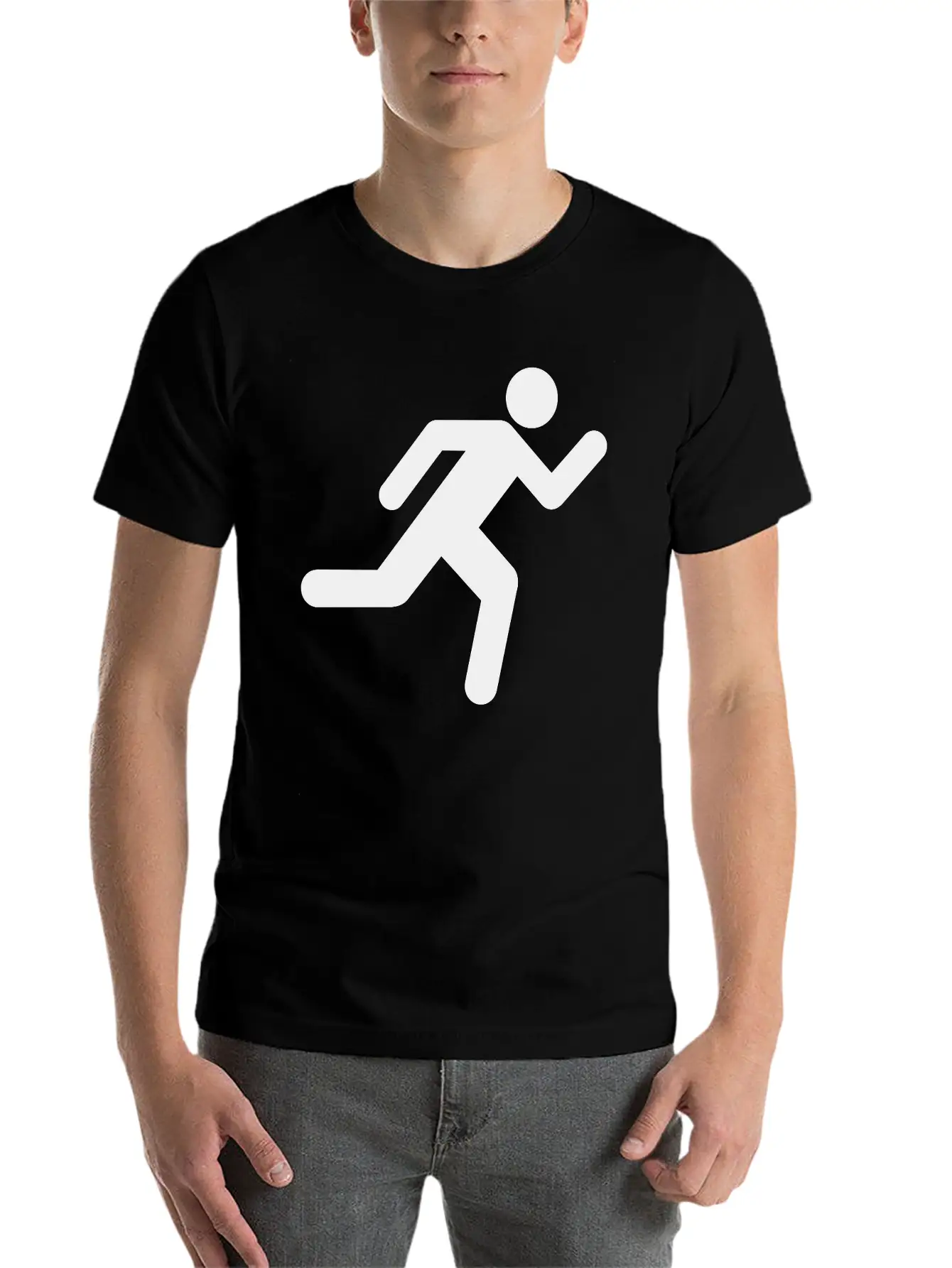 Running Person Essential Cotton Tee For Daily Outfits – Unisex Style