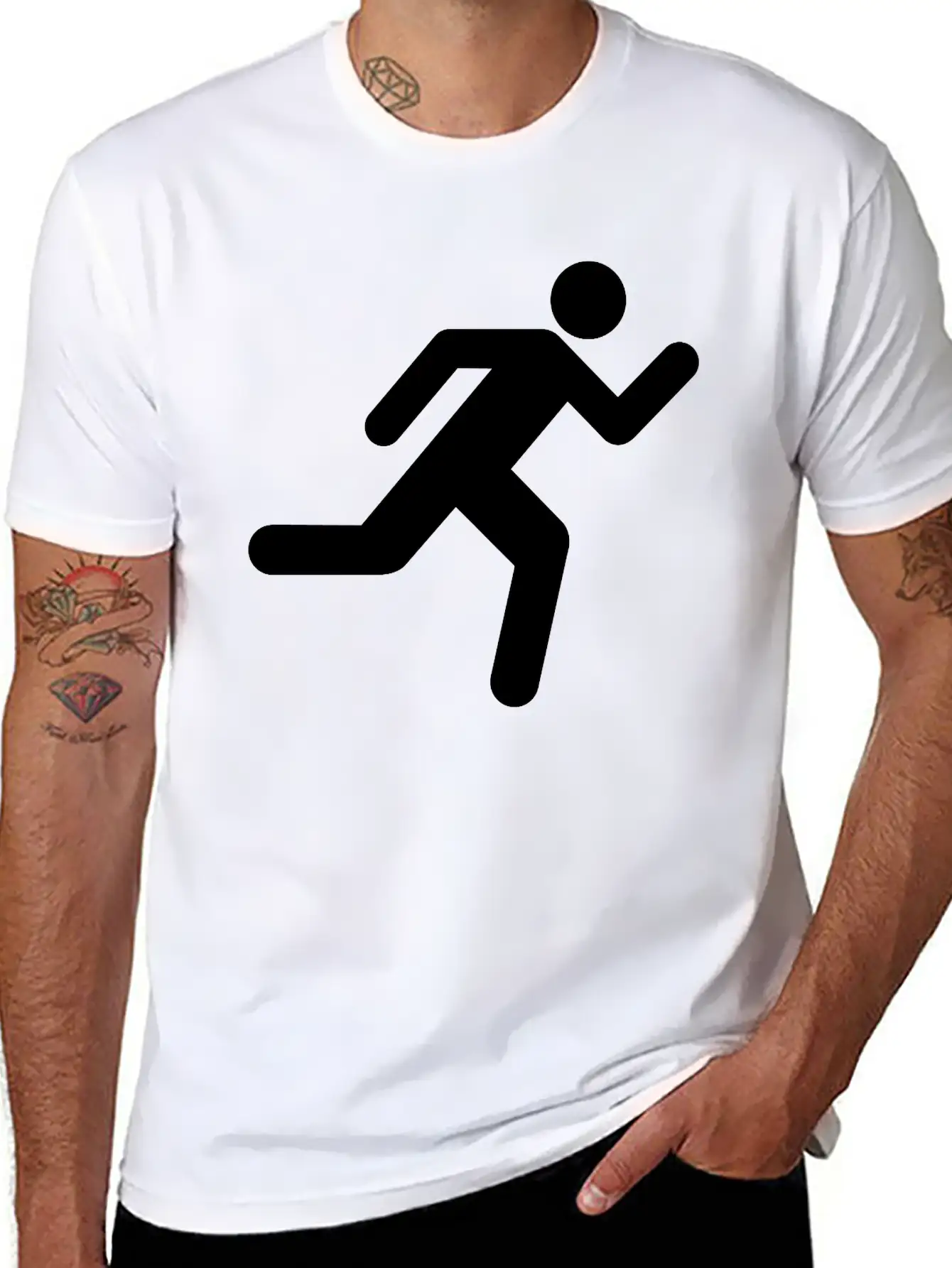 Running Person Essential Cotton Tee For Daily Outfits – Unisex Style