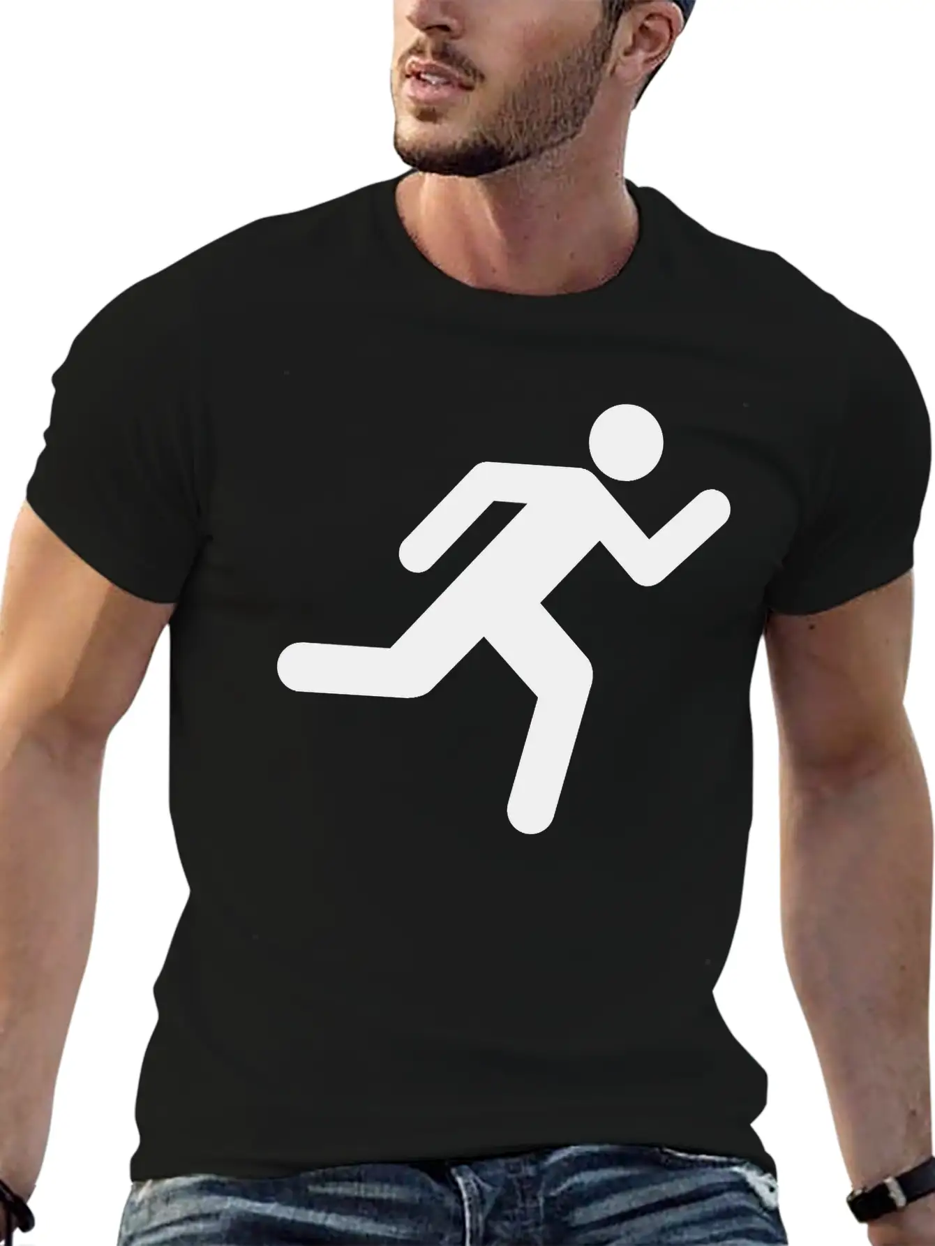 Running Person Essential Cotton Tee For Daily Outfits – Unisex Style
