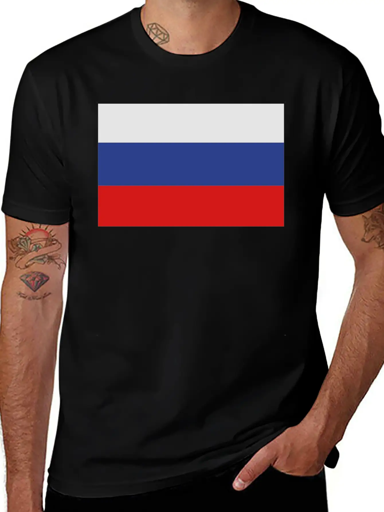 Russian Flag Modern Fit Casual T-Shirt – Clean And Versatile Design