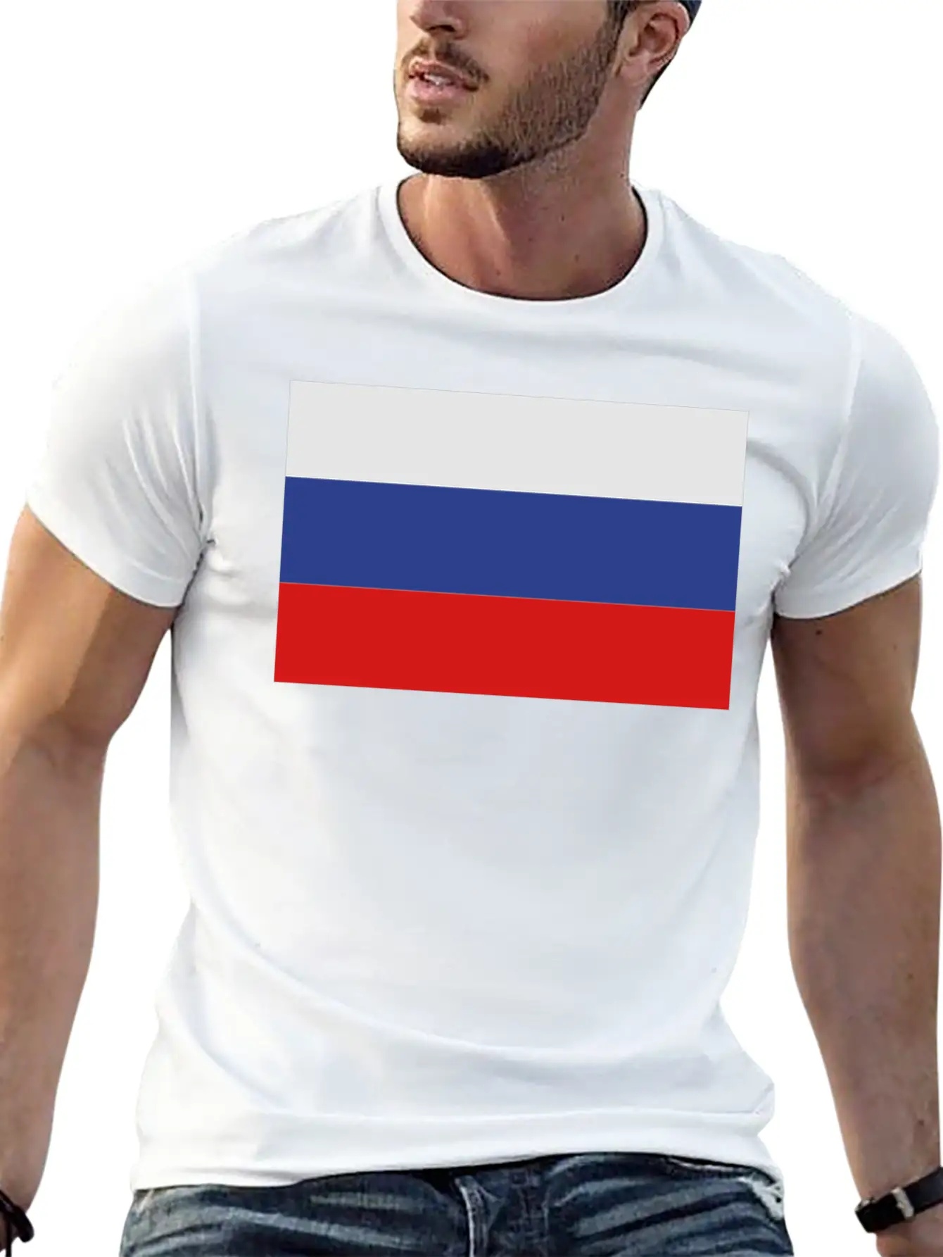 Russian Flag Modern Fit Casual T-Shirt – Clean And Versatile Design