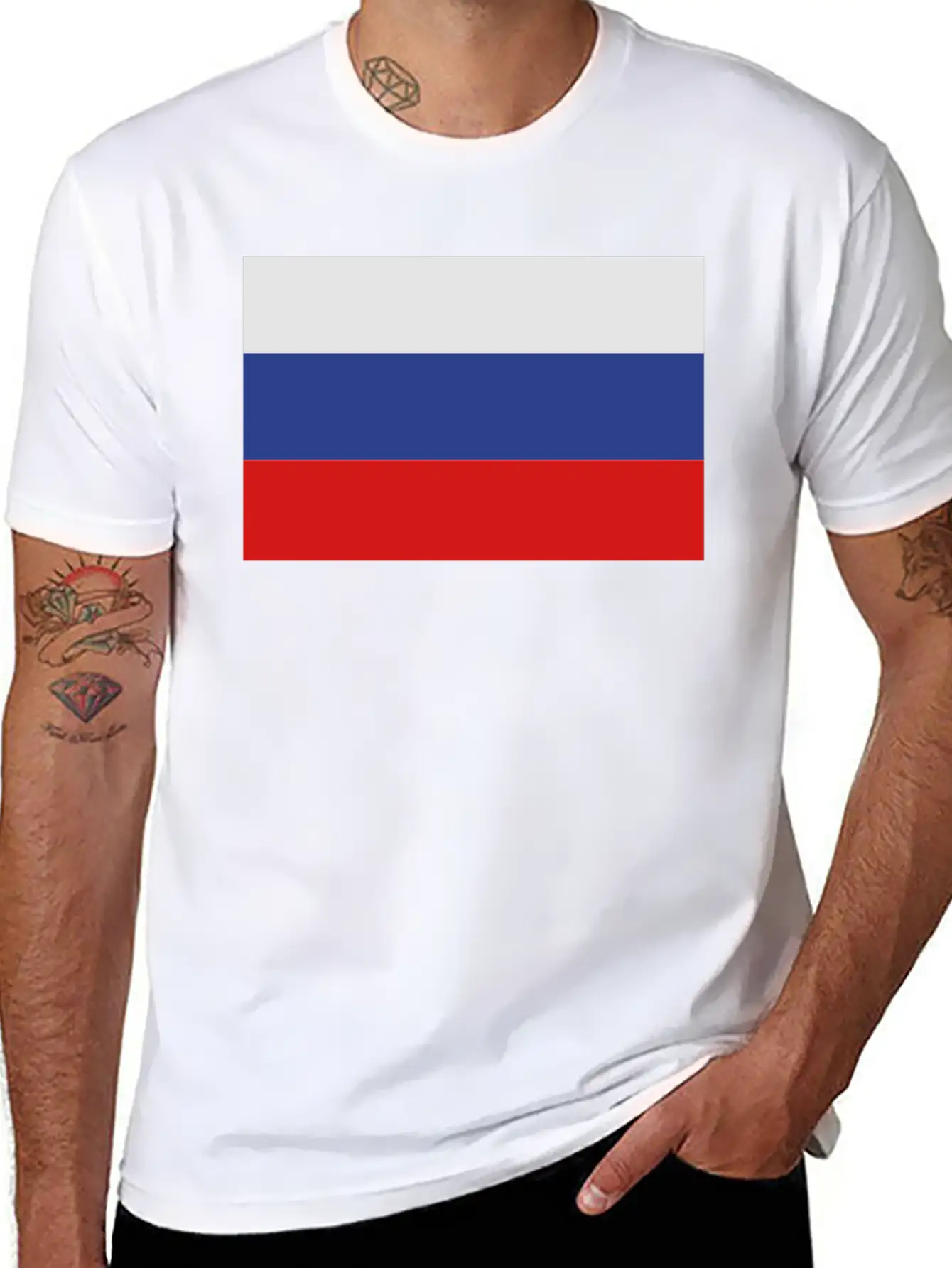 Russian Flag Modern Fit Casual T-Shirt – Clean And Versatile Design