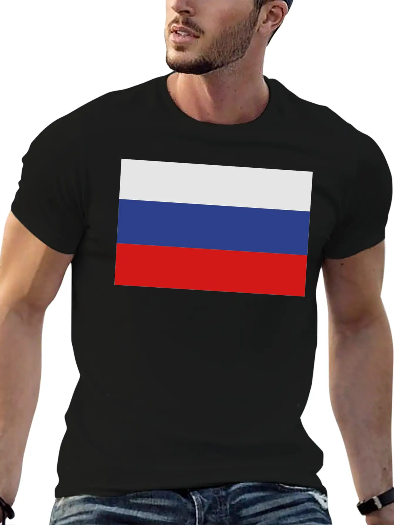 Russian Flag Modern Fit Casual T-Shirt – Clean And Versatile Design
