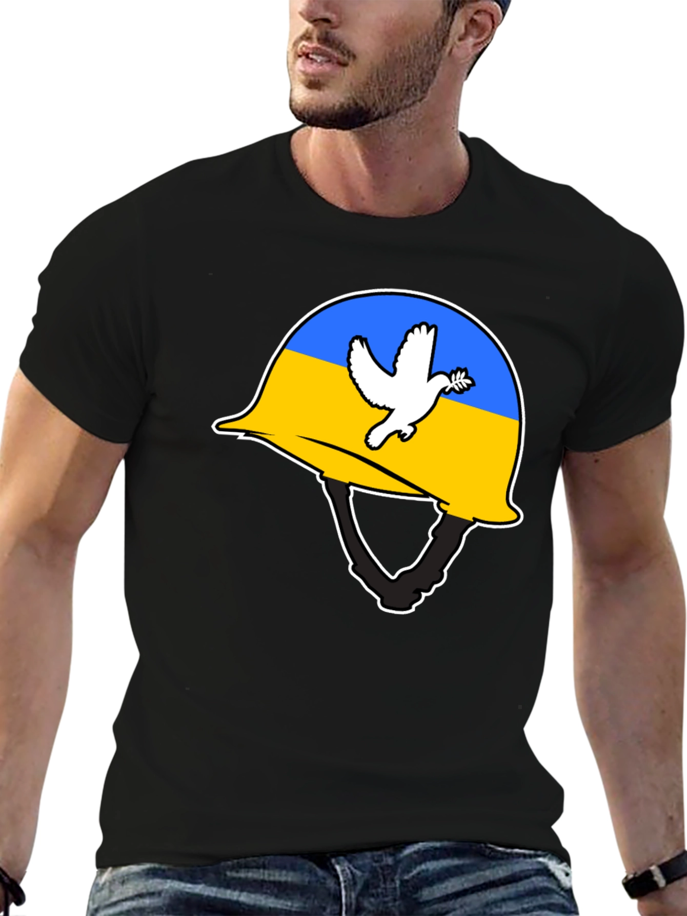 Ukraine Peace Dove Helmet T-Shirt
