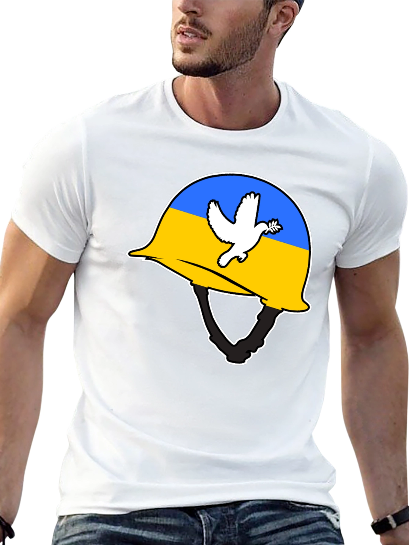 Ukraine Peace Dove Helmet T-Shirt