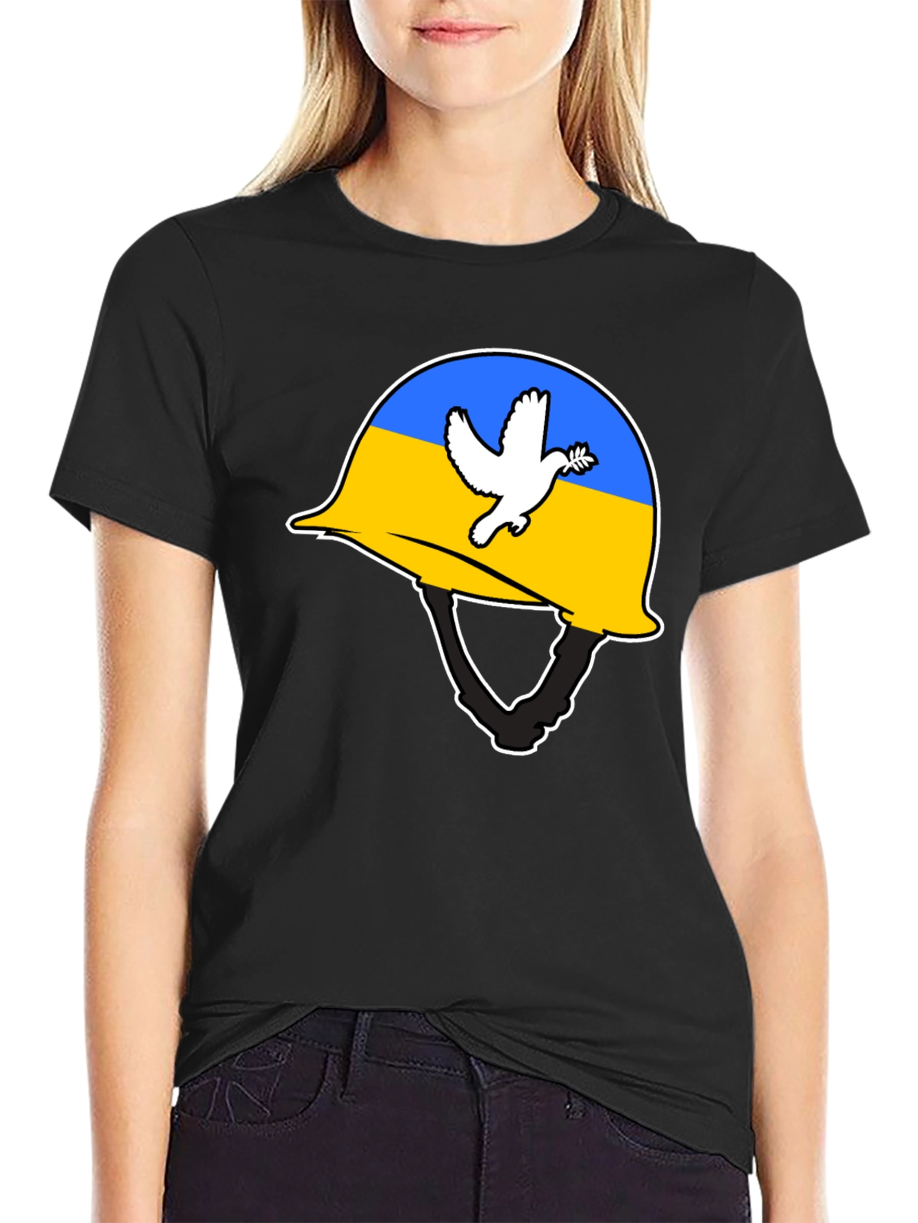 Ukraine Peace Dove Helmet T-Shirt