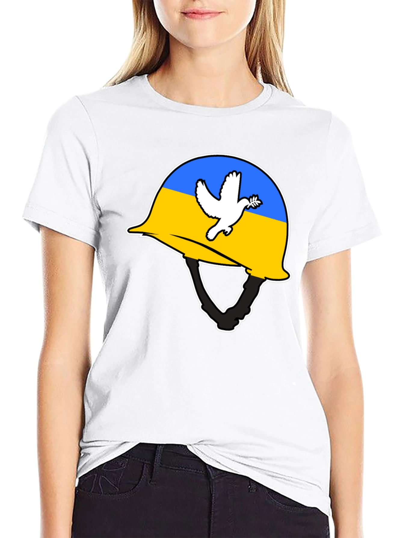 Ukraine Peace Dove Helmet T-Shirt