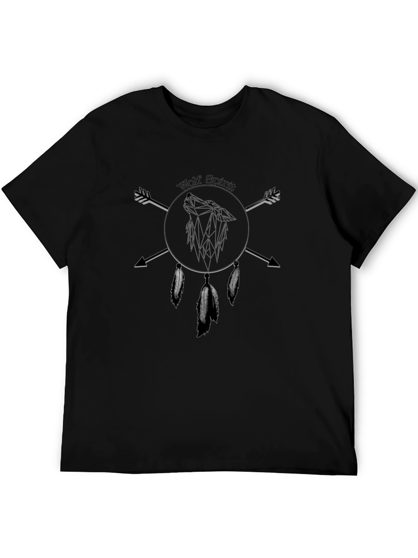 Wolf Spirit Graphic Black T-Shirt