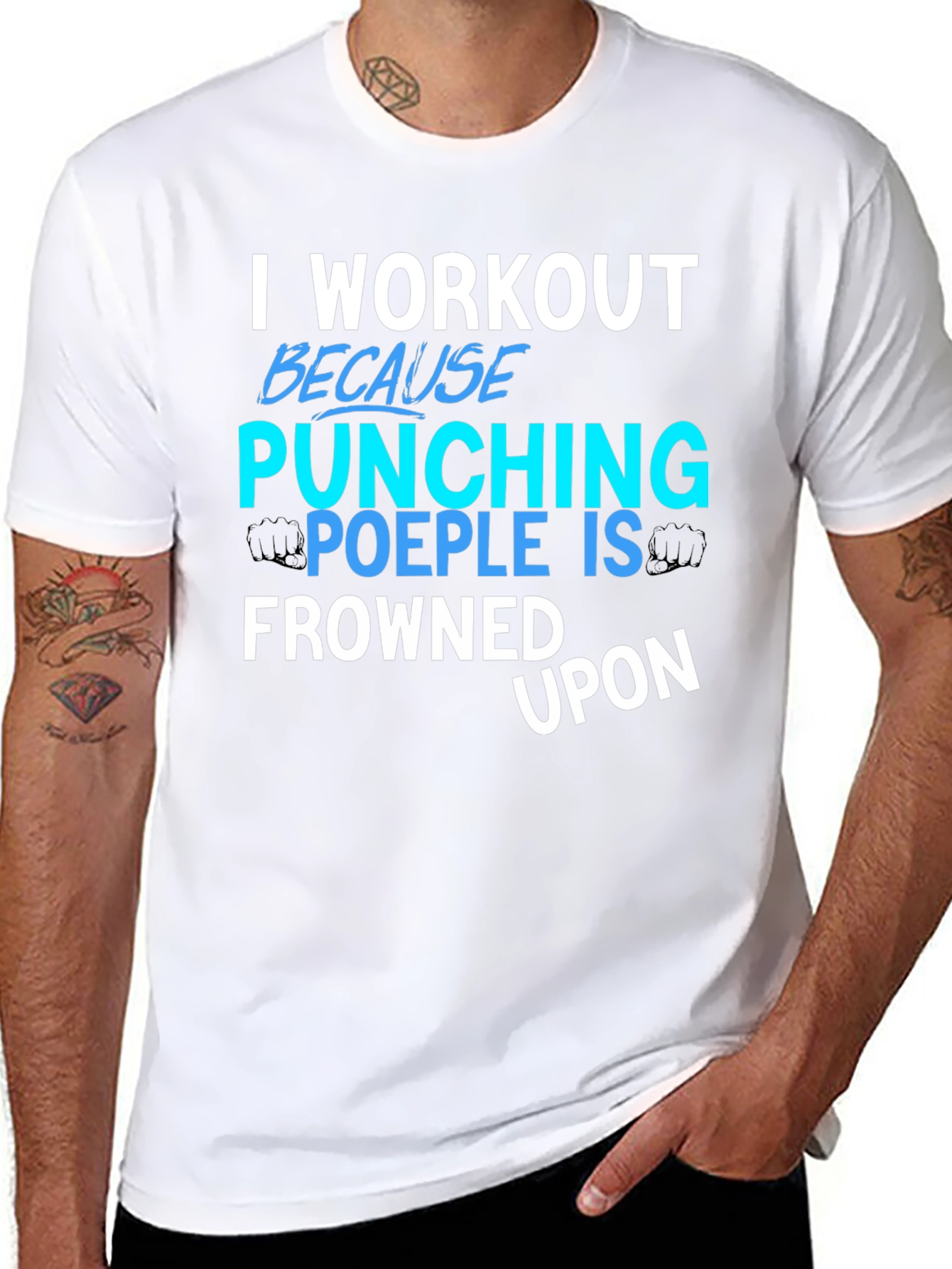 Workout Punching People Graphic Tee